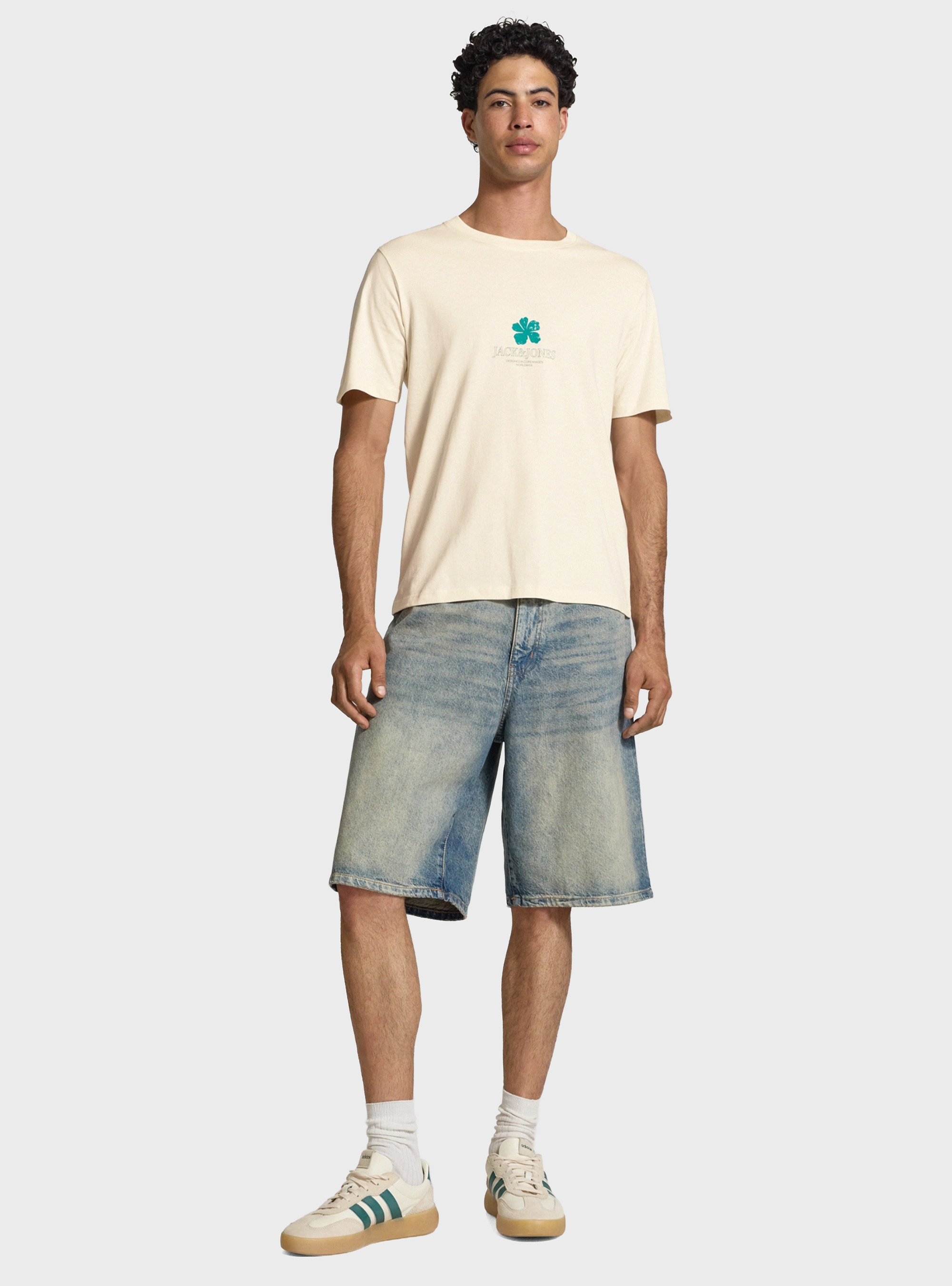 Jack & Jones Hyeres Crew Neck Tee - Off White