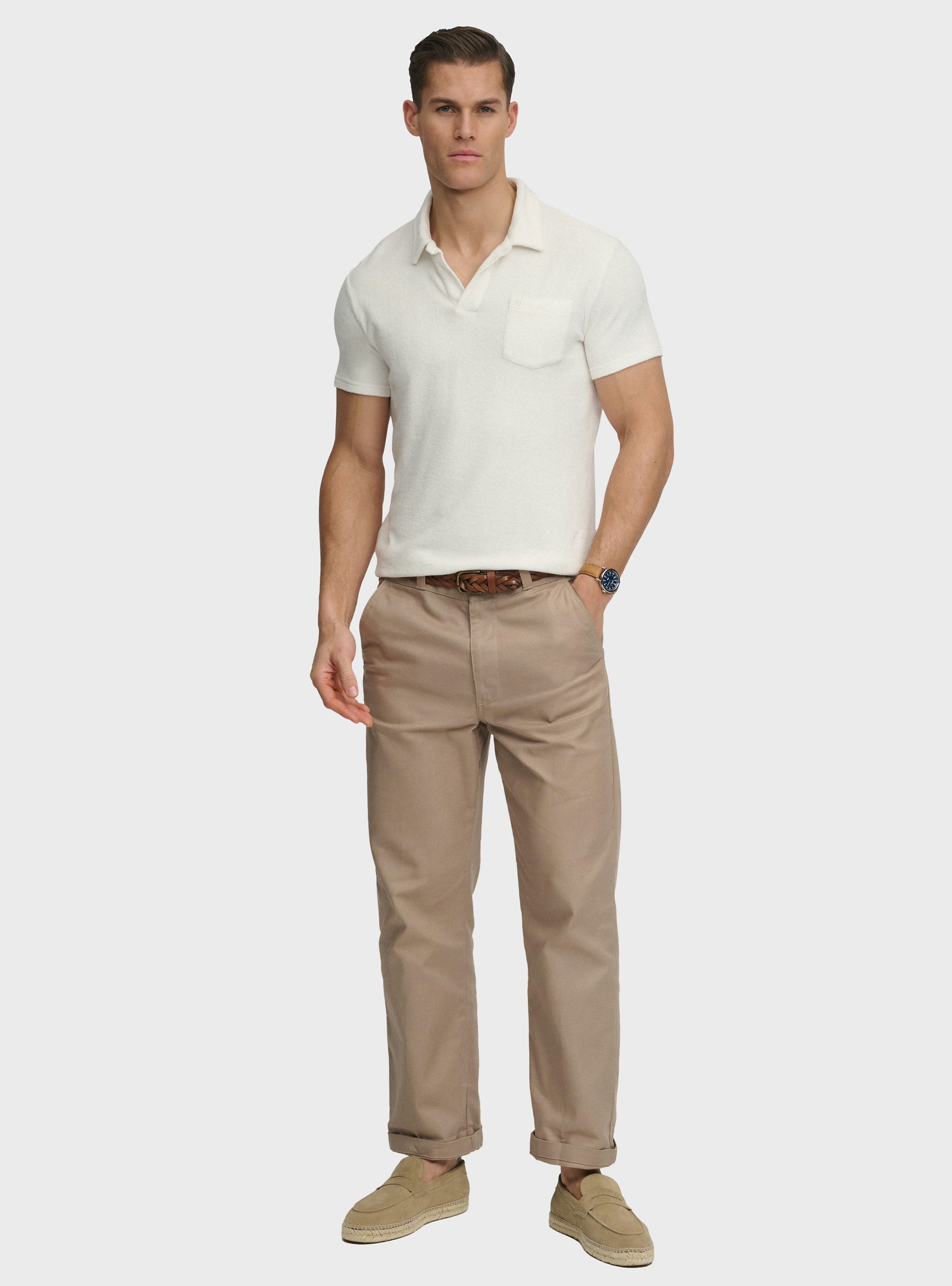 Superdry Towelling Polo Shirt - Off White