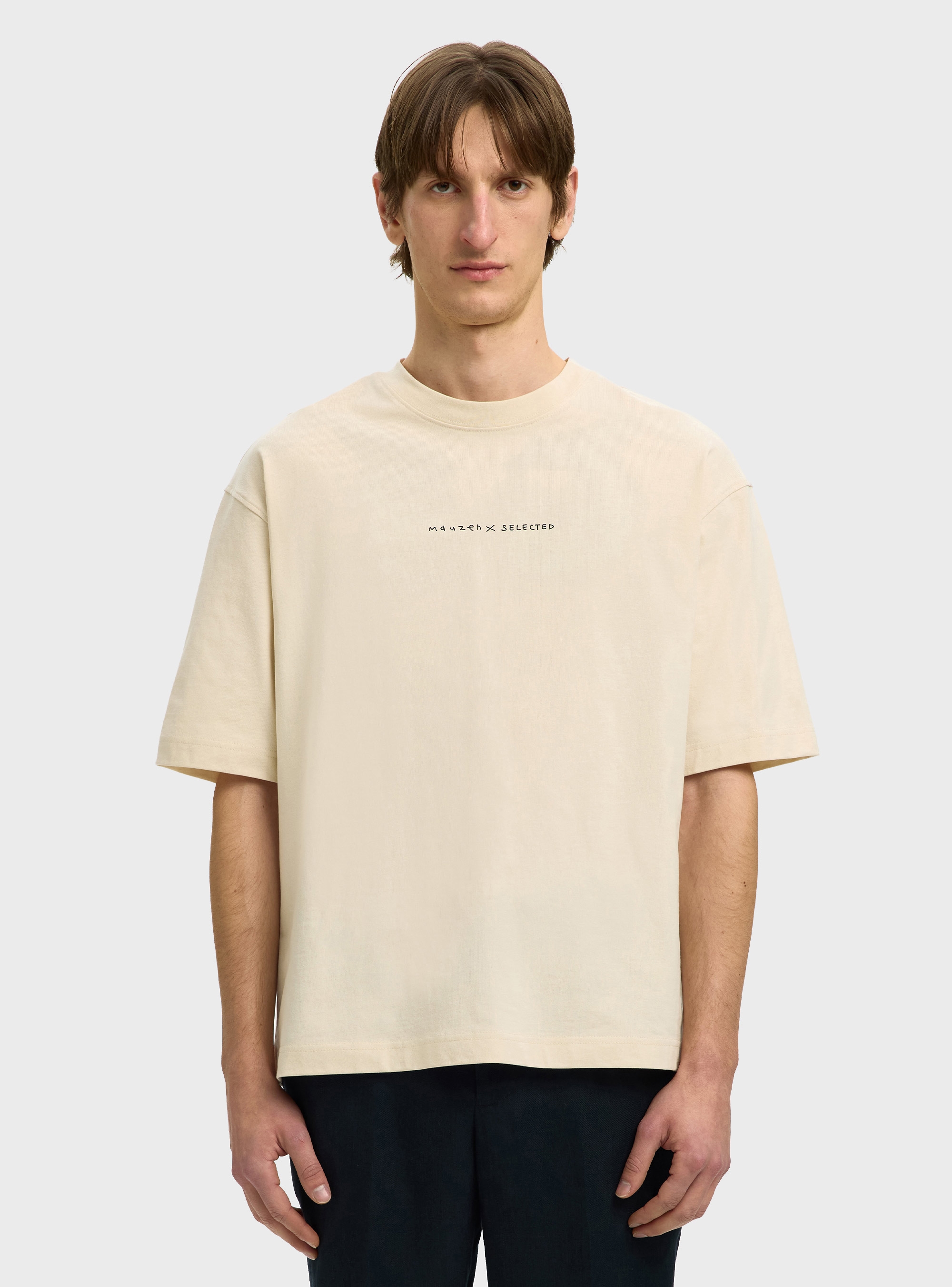 Selected  Relax Norman License Tee - Ecru
