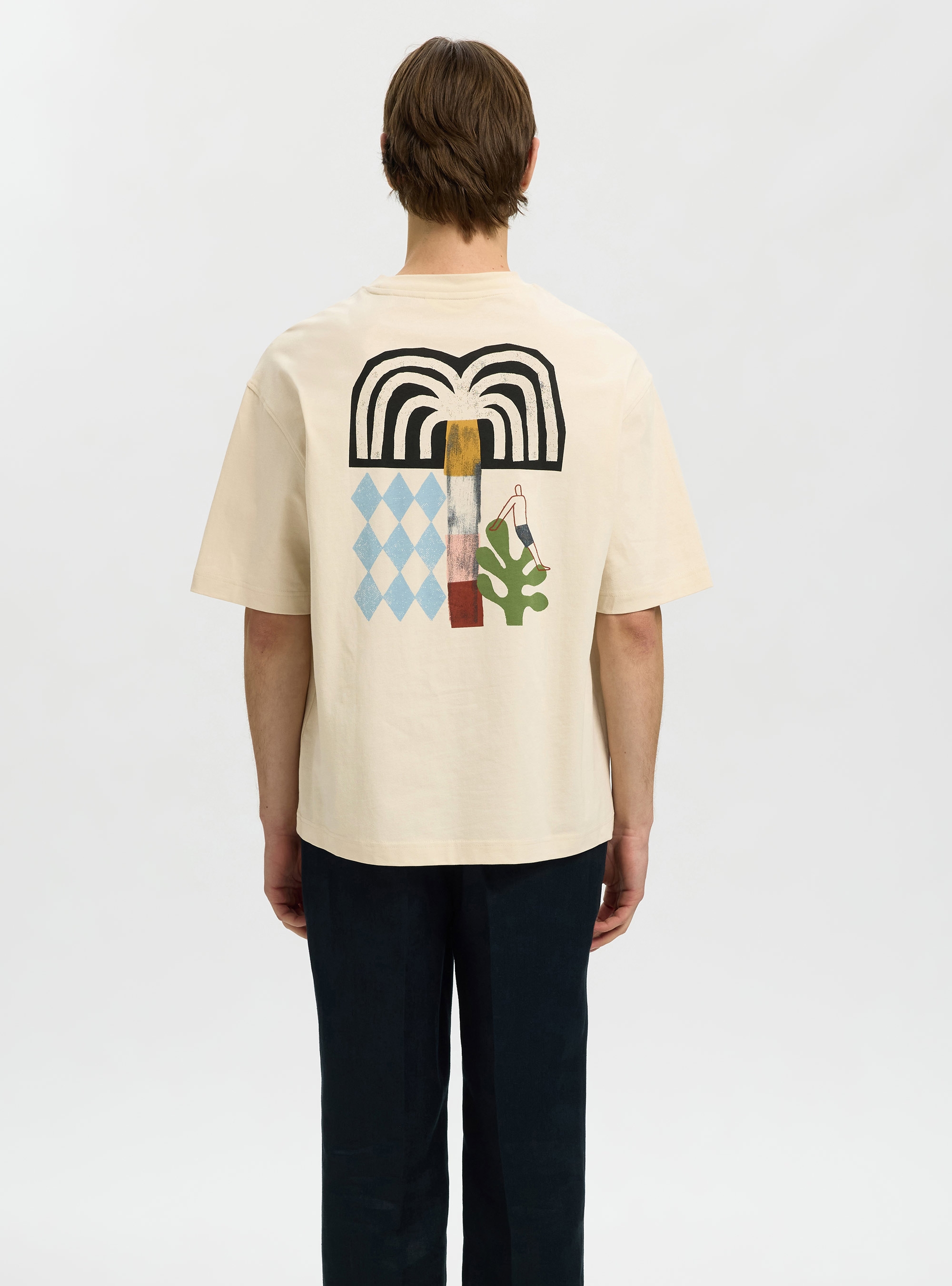 Selected  Relax Norman License Tee - Ecru