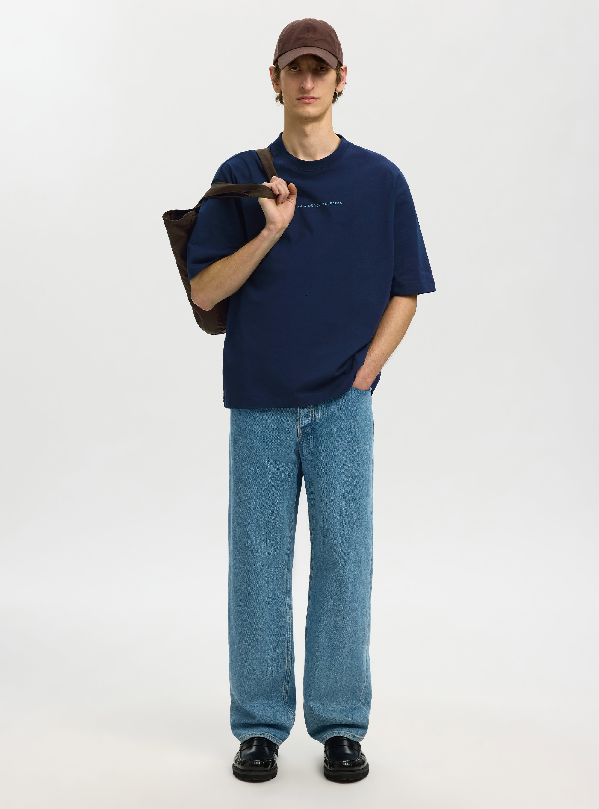 Selected  Relax Norman License Tee - Blue