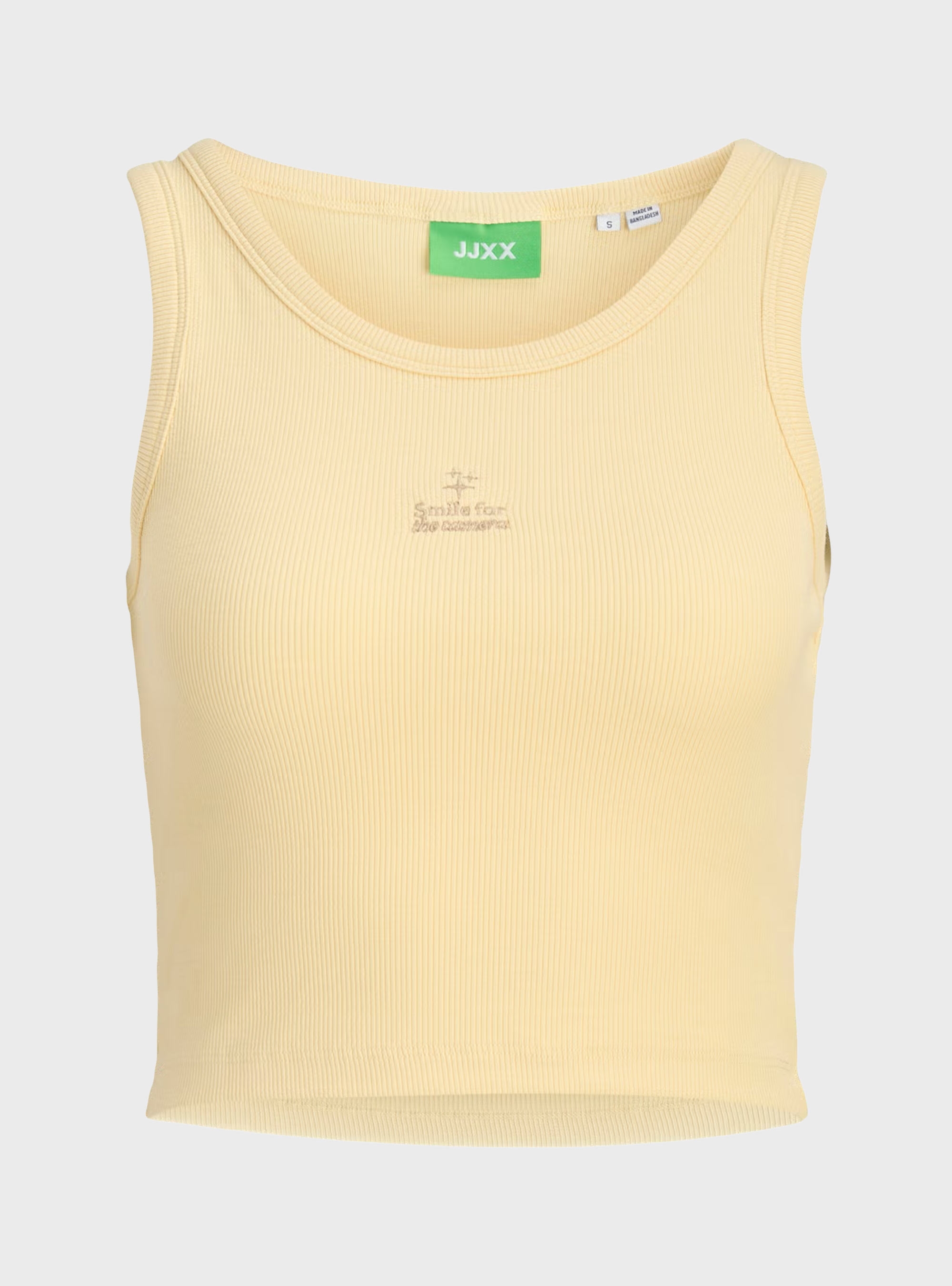 JJXX Fallon Embroidery Rib Top - Yellow