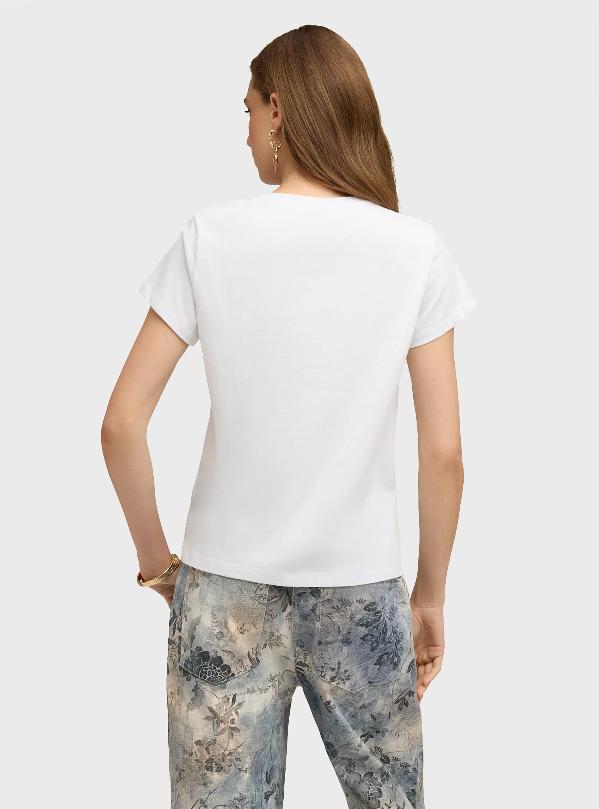 Motivi Jersey t-shirt with sequin heart - White