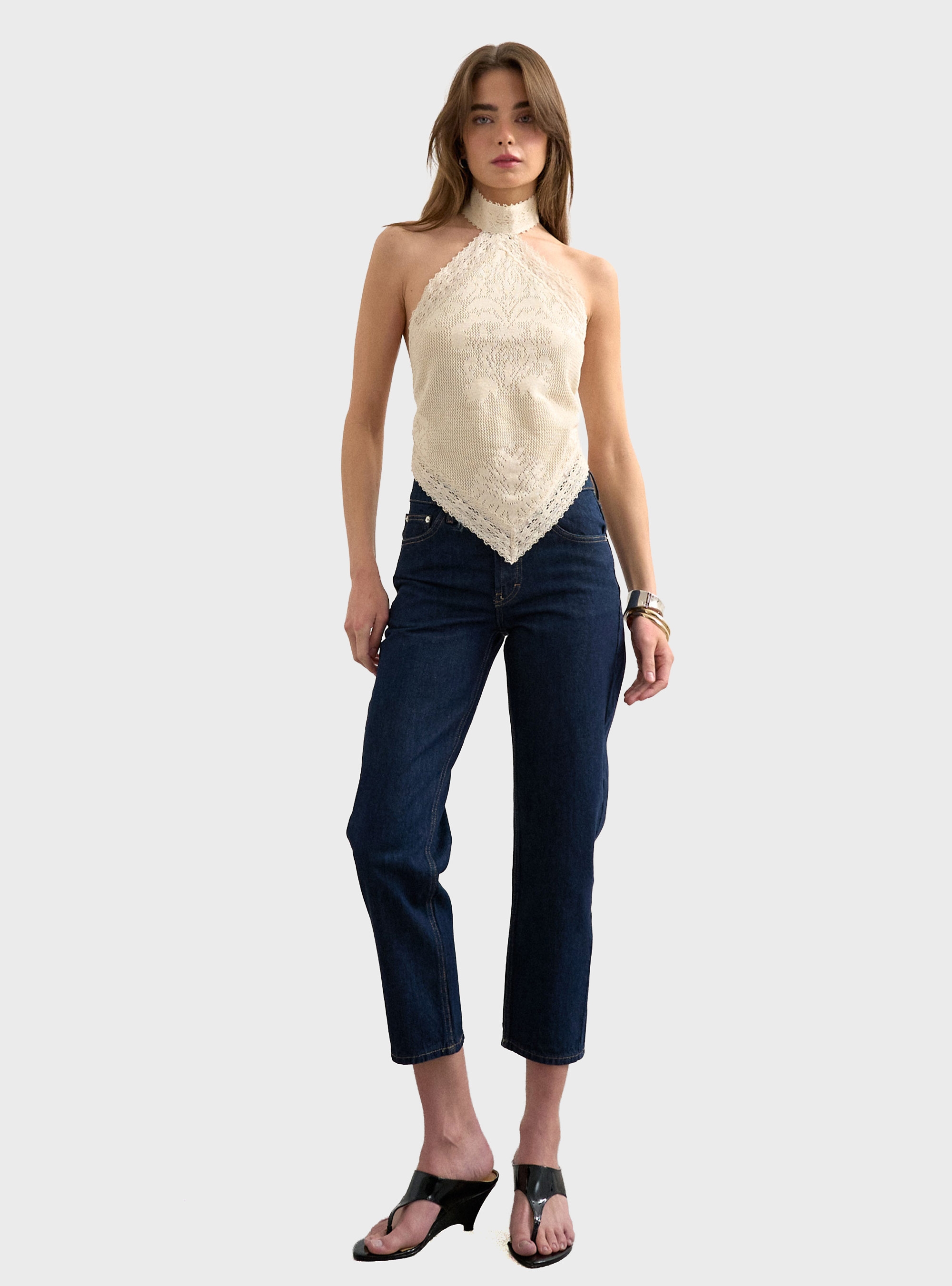 Topshop Sia Bandana Top - Ecru
