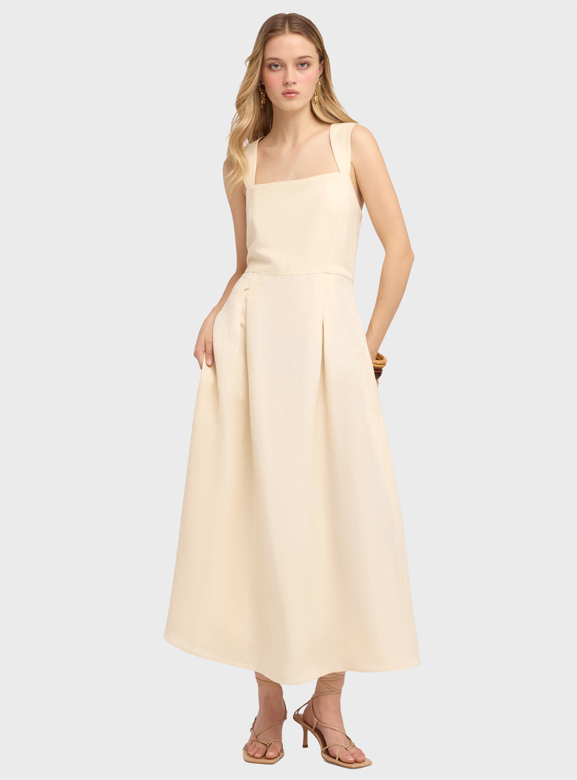 Motivi Midi Dress - Ecru