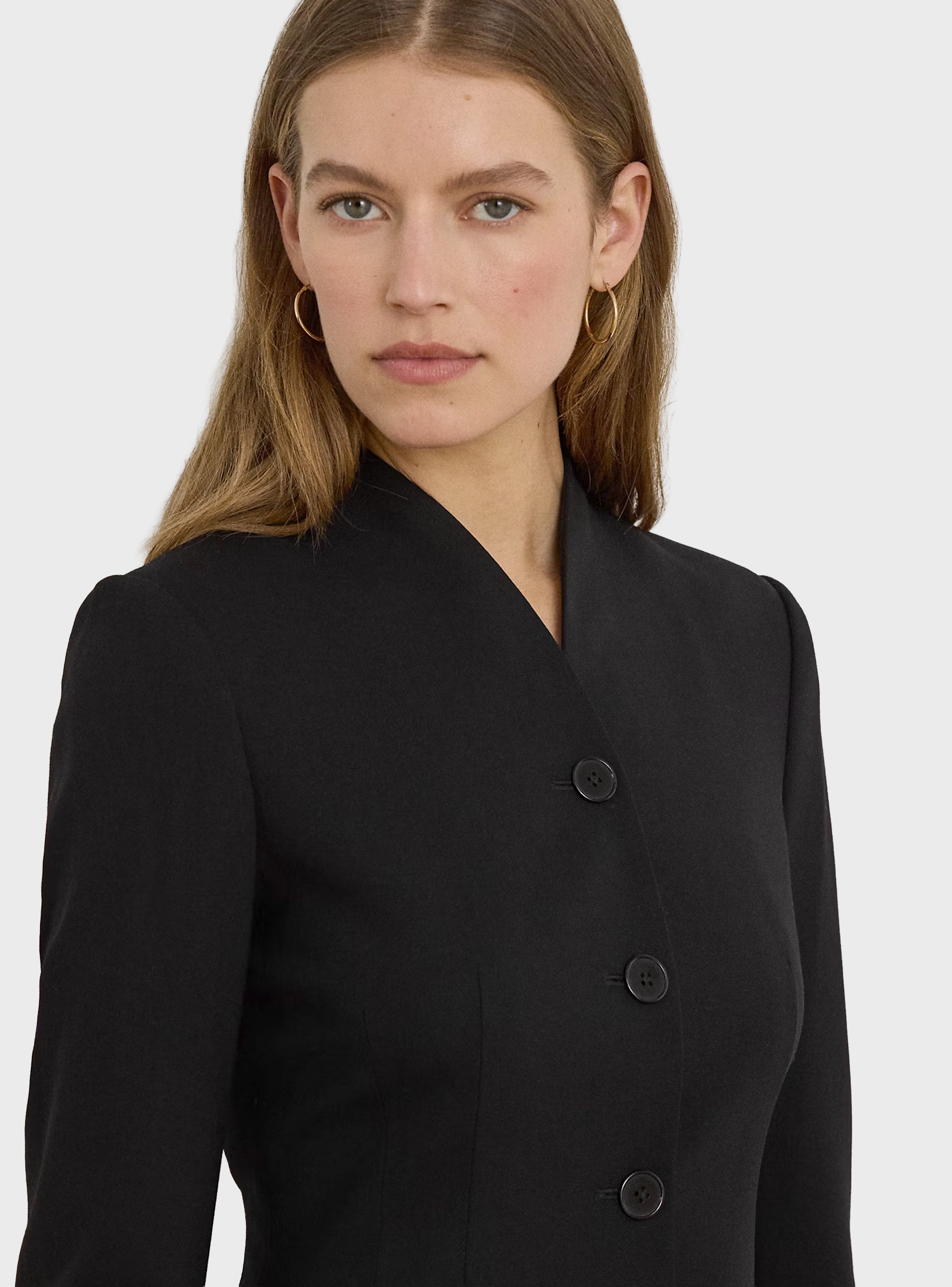 LAUREN Ralph Lauren Stretch Wool Crepe Jacket - Black