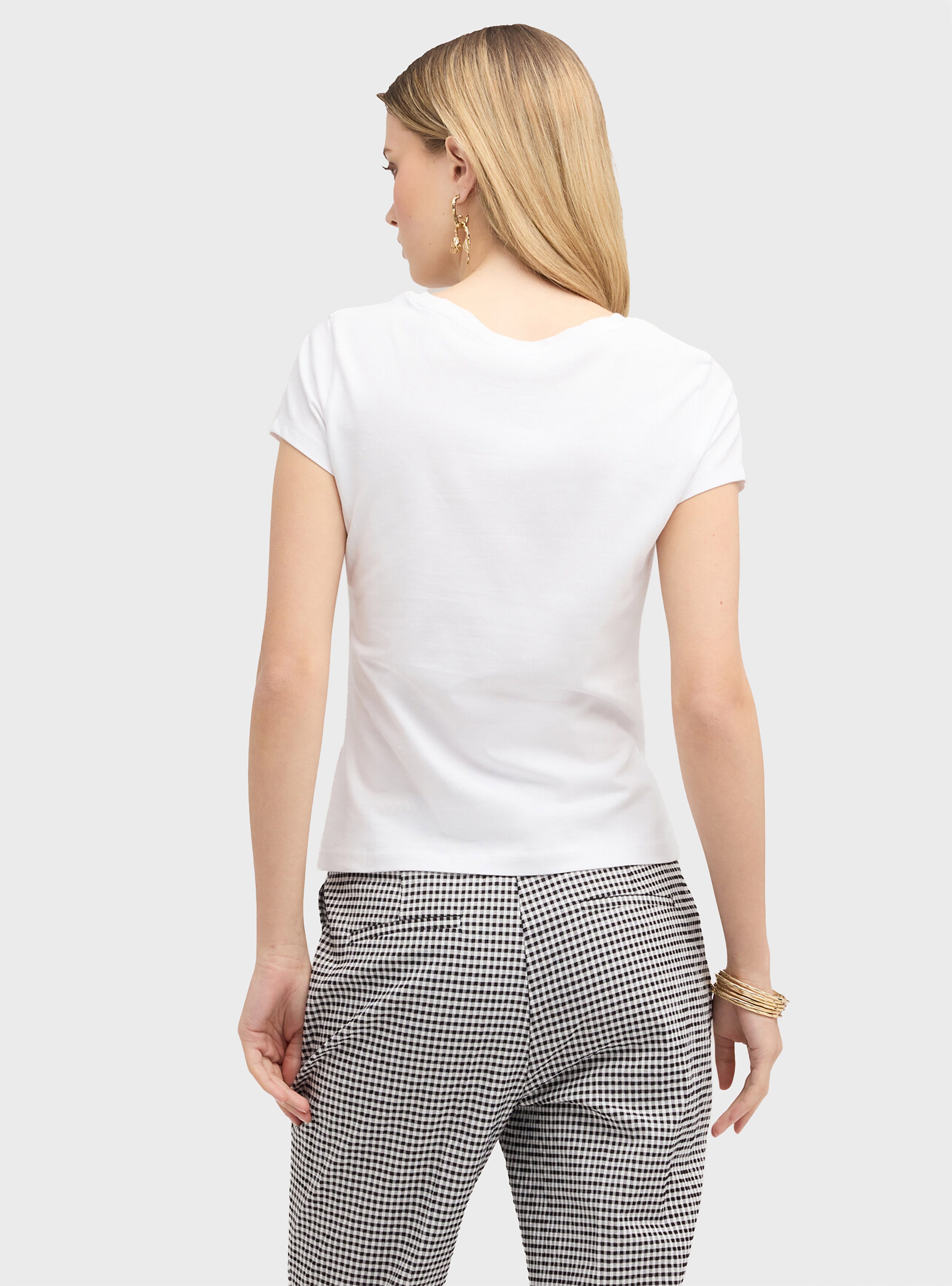 Motivi T-shirt with asymmetric side draping - White