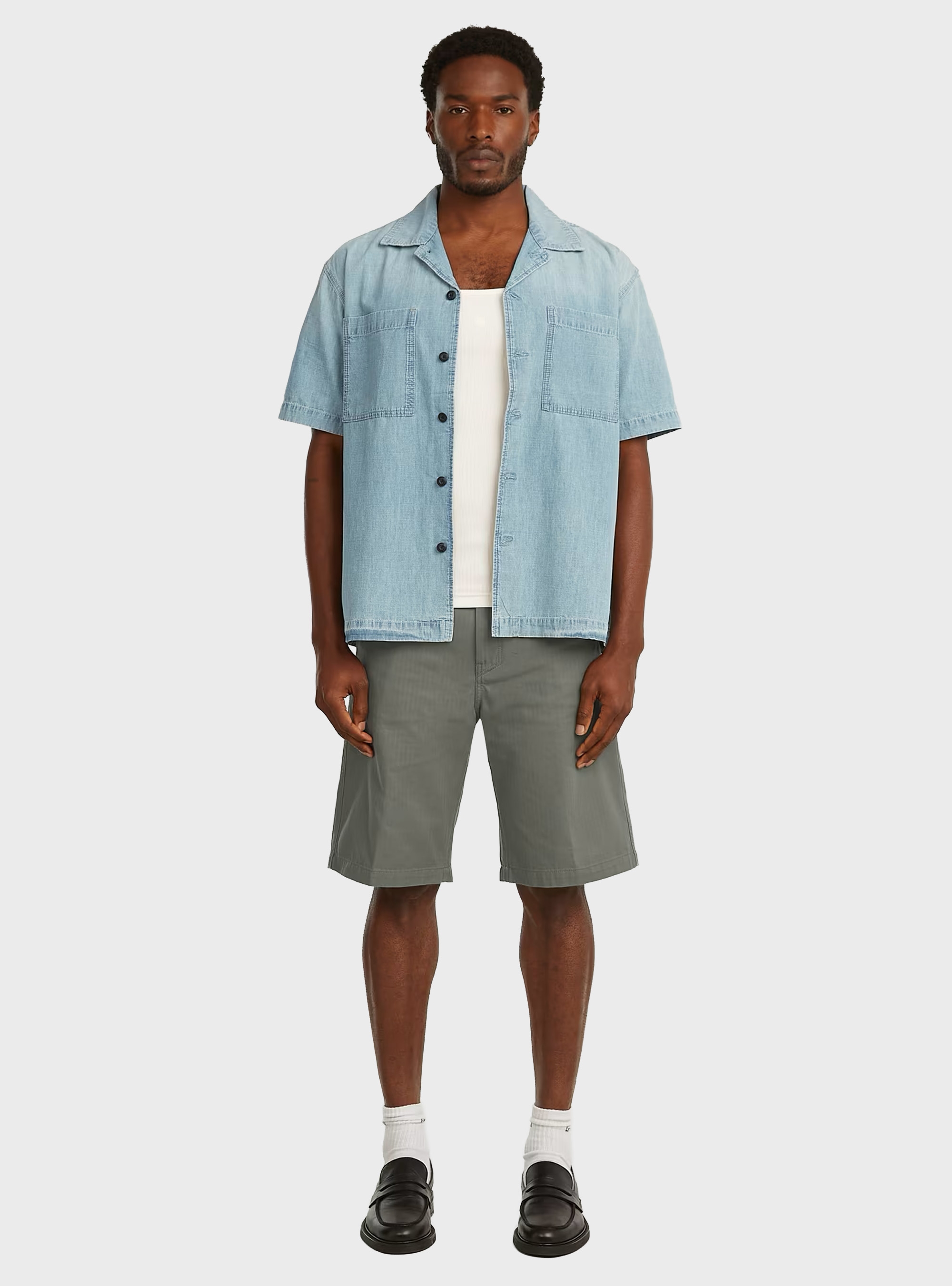 G-Star Bowling 2‑Pocket Lightweight Regular Shirt - Light Aged Denim