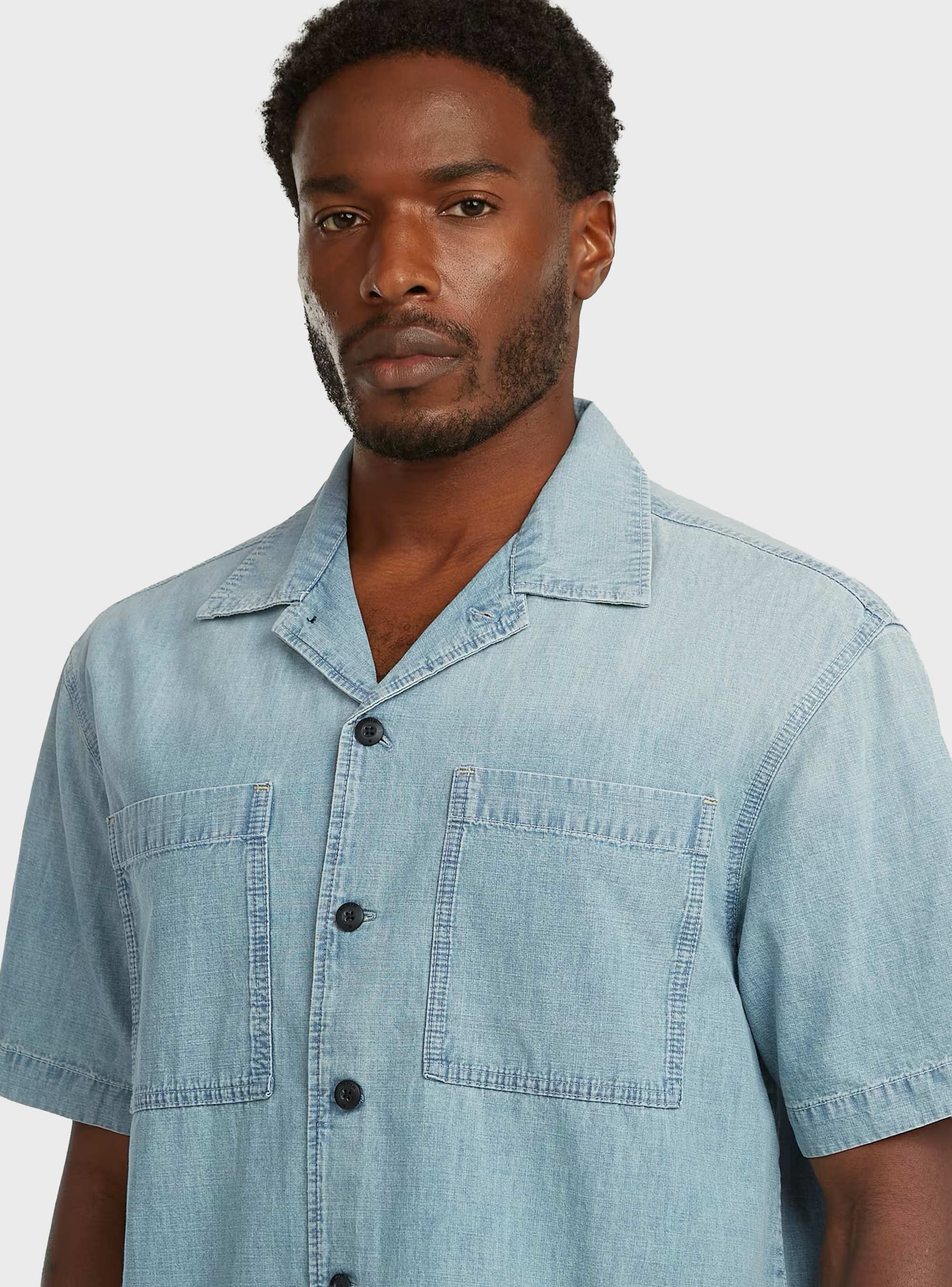 G-Star Bowling 2‑Pocket Lightweight Regular Shirt - Light Aged Denim