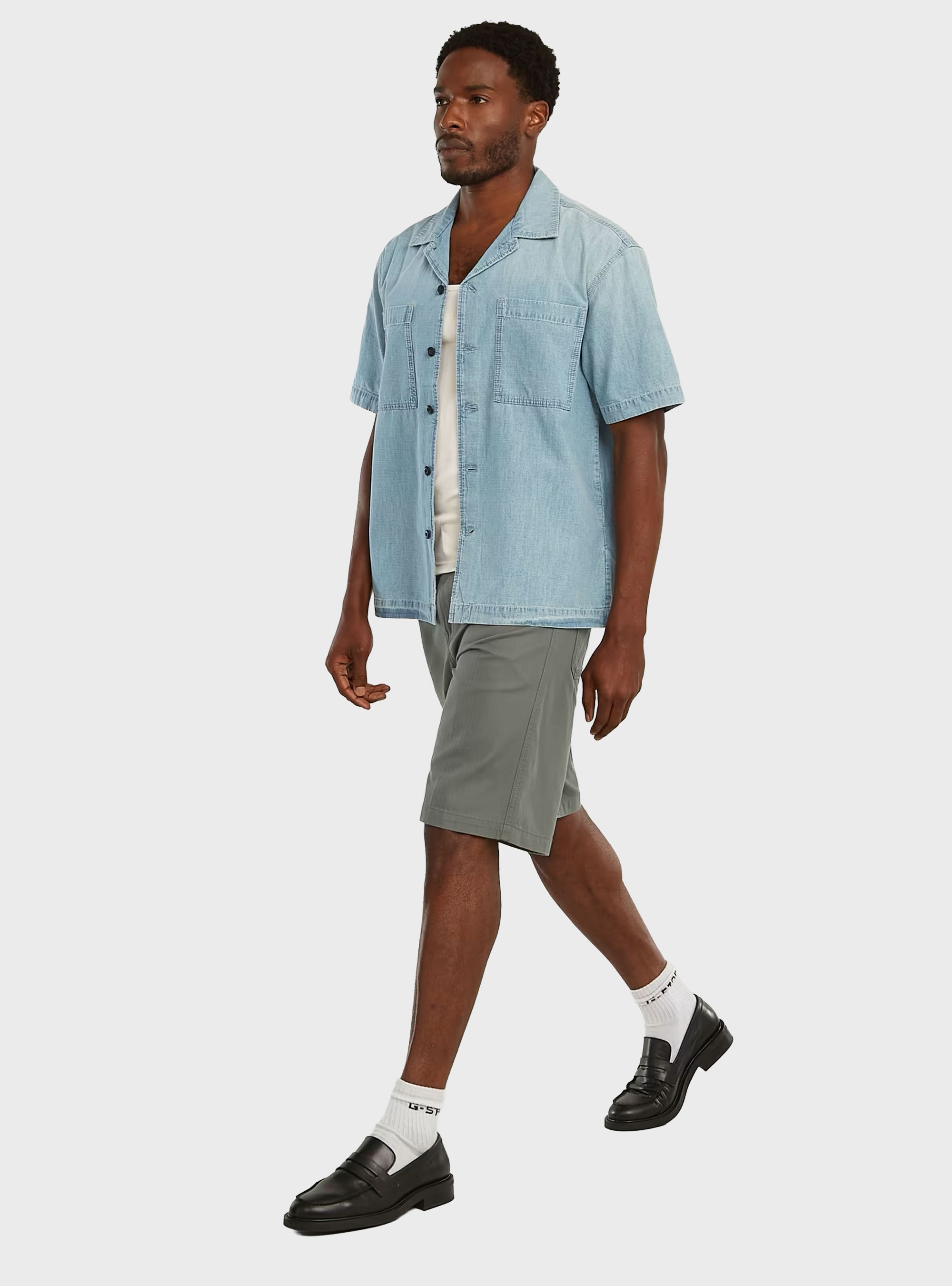 G-Star Bowling 2‑Pocket Lightweight Regular Shirt - Light Aged Denim
