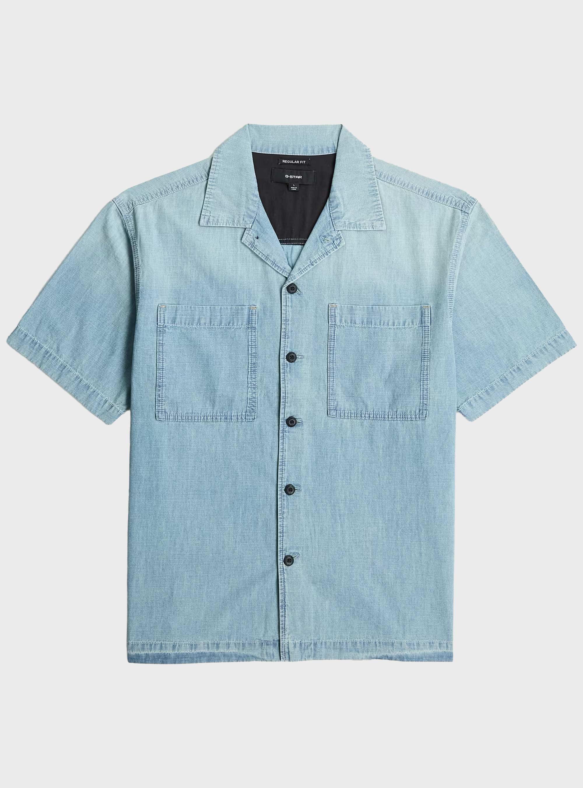 G-Star Bowling 2‑Pocket Lightweight Regular Shirt - Light Aged Denim