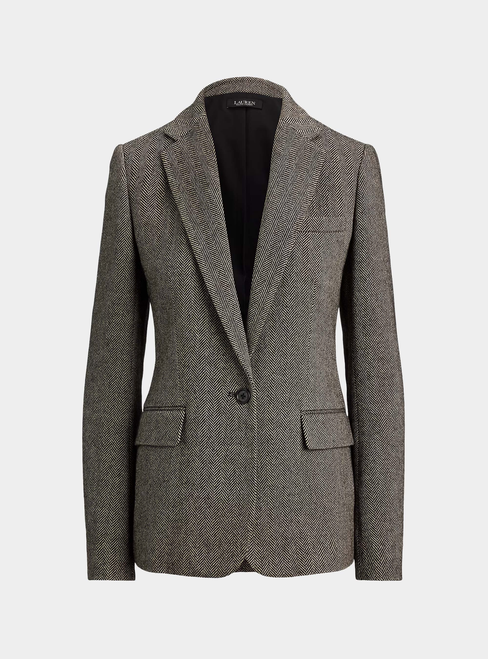 LAUREN Ralph Lauren Cotton-Blend Herringbone Blazer - Grey