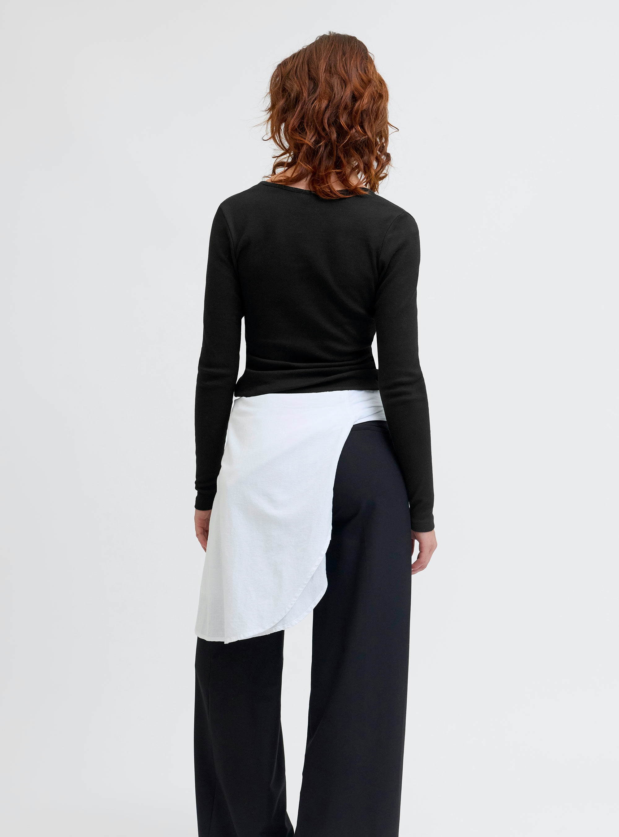 JJXX Freya Long Sleeve V-Neck Top - Black