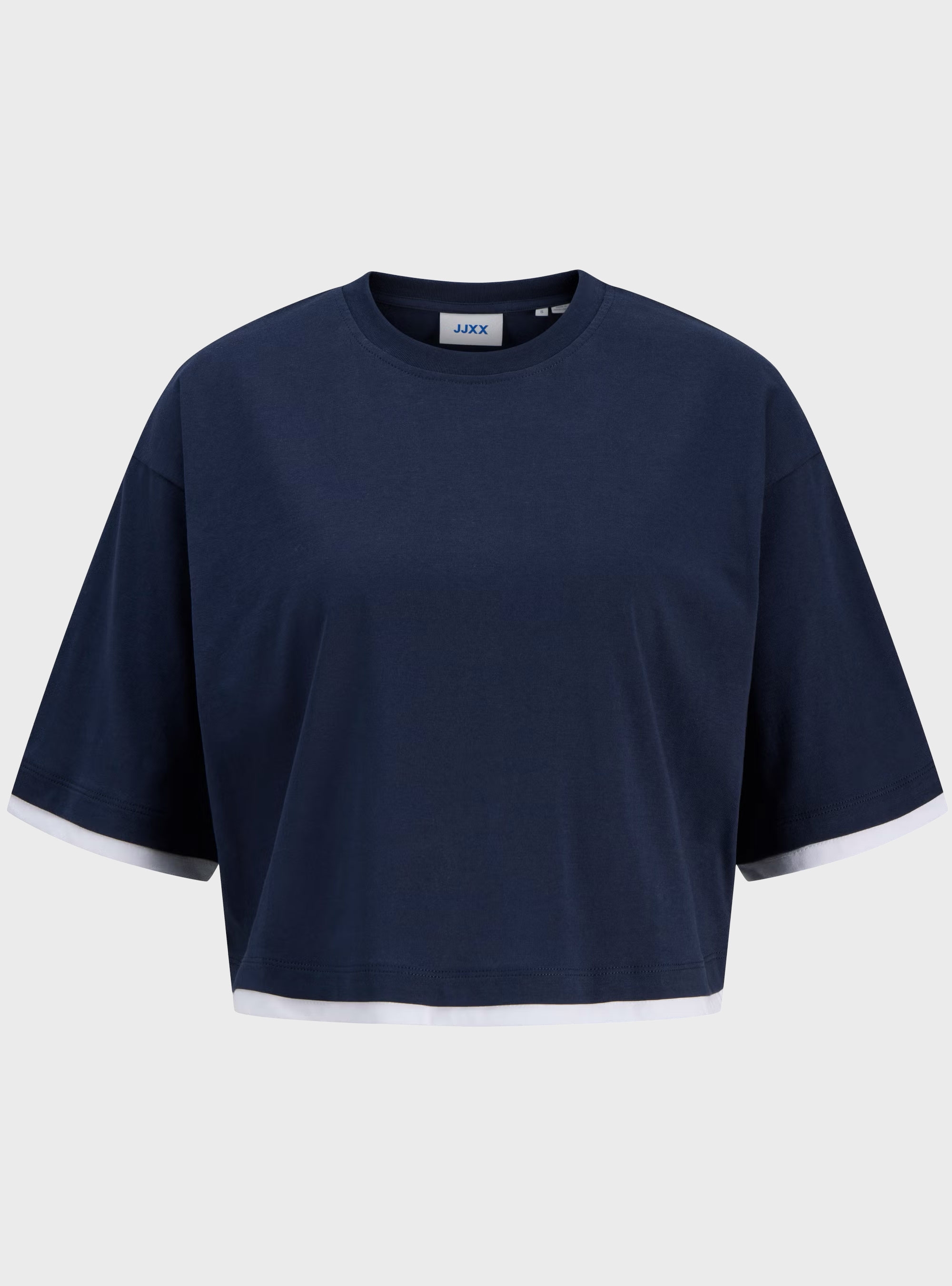 JJXX Andrea Cropped Contrast Tee - Blue