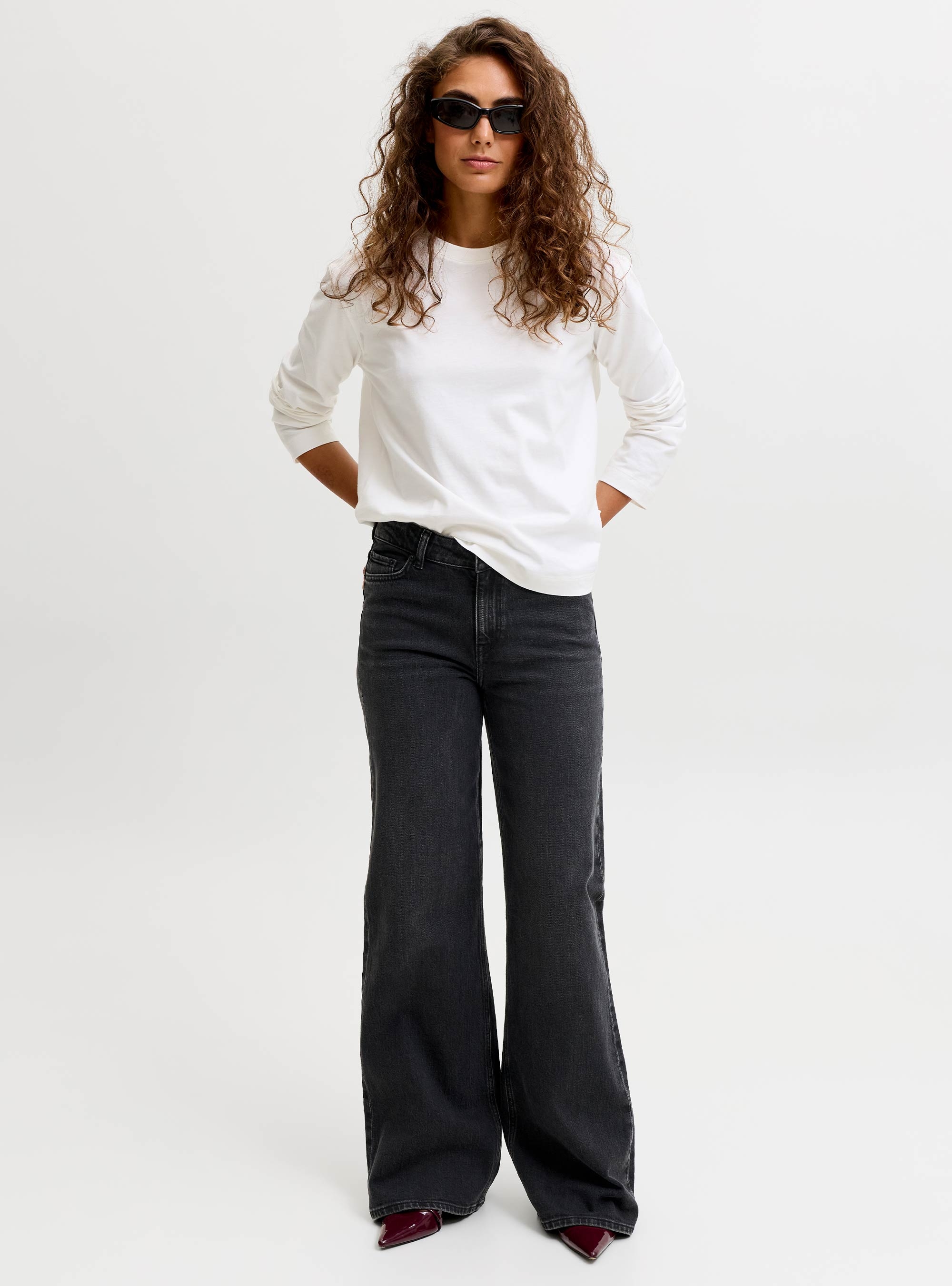 JJXX Rome Flared Mid Waist C392 Jeans - Black Denim