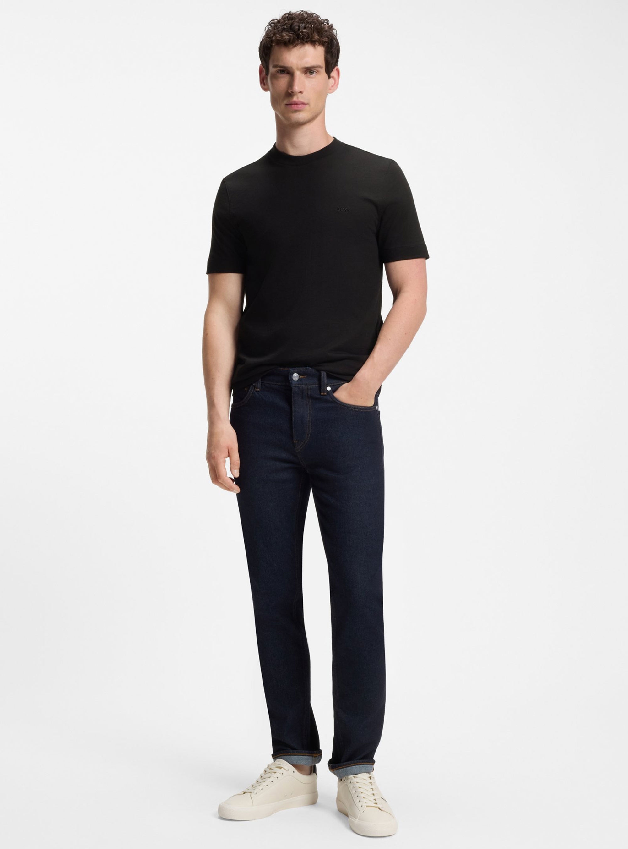 BOSS Cotton-Jersey T-Shirt With Logo Detail  Thompson 01 - Black