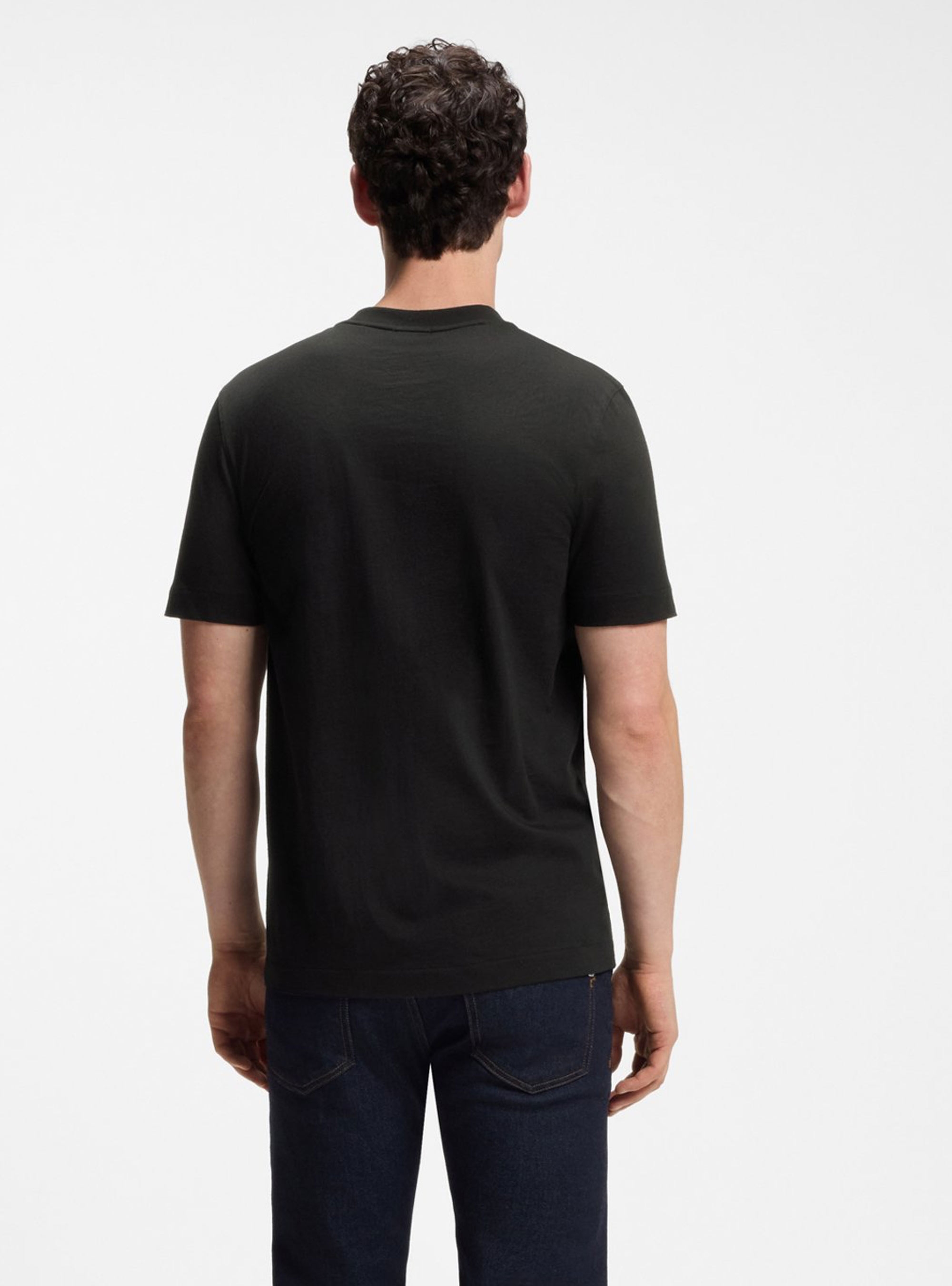 BOSS Cotton-Jersey T-Shirt With Logo Detail  Thompson 01 - Black