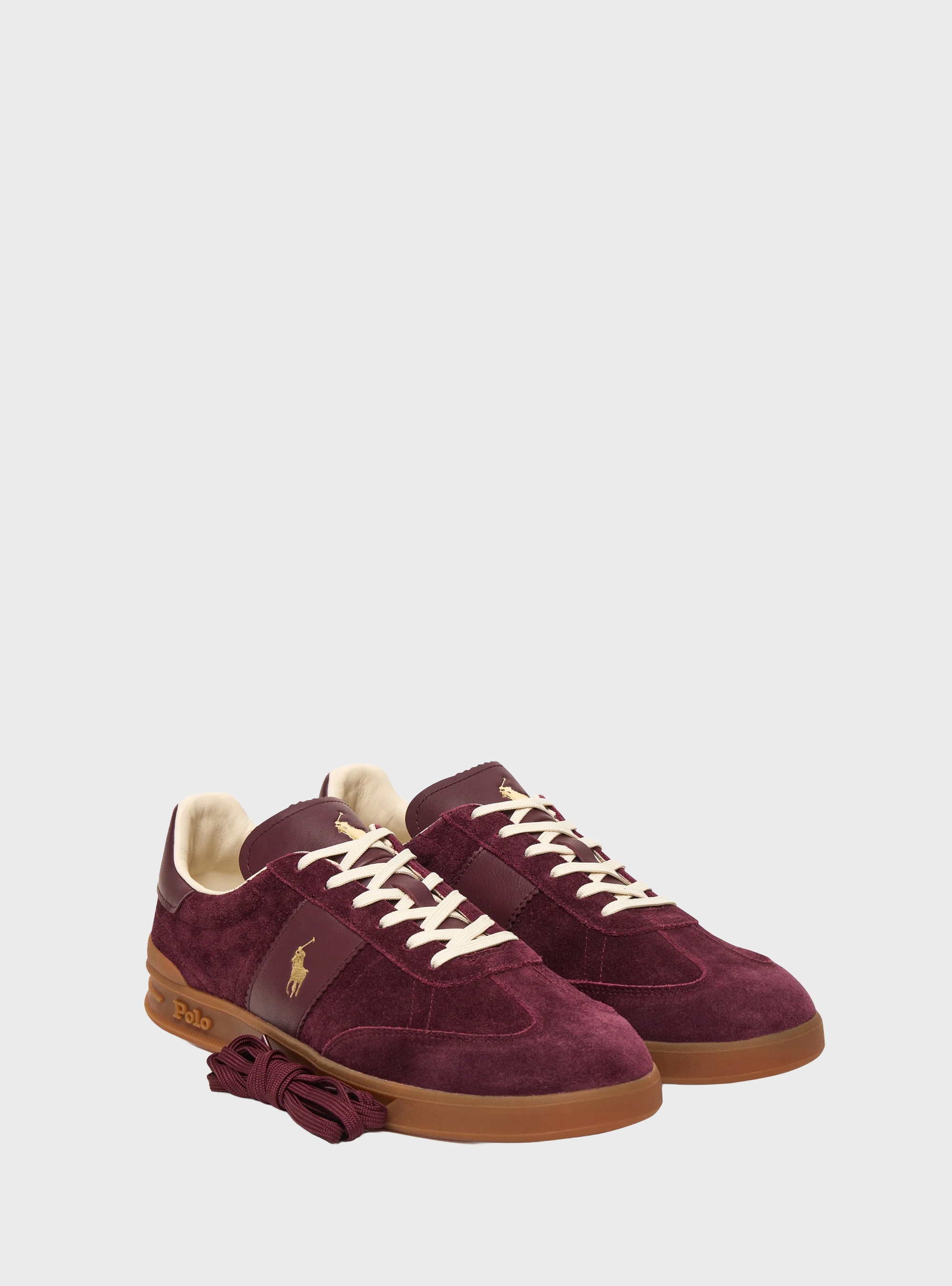 Polo Ralph Lauren Heritage Aera Suede Trainers - Bordeaux