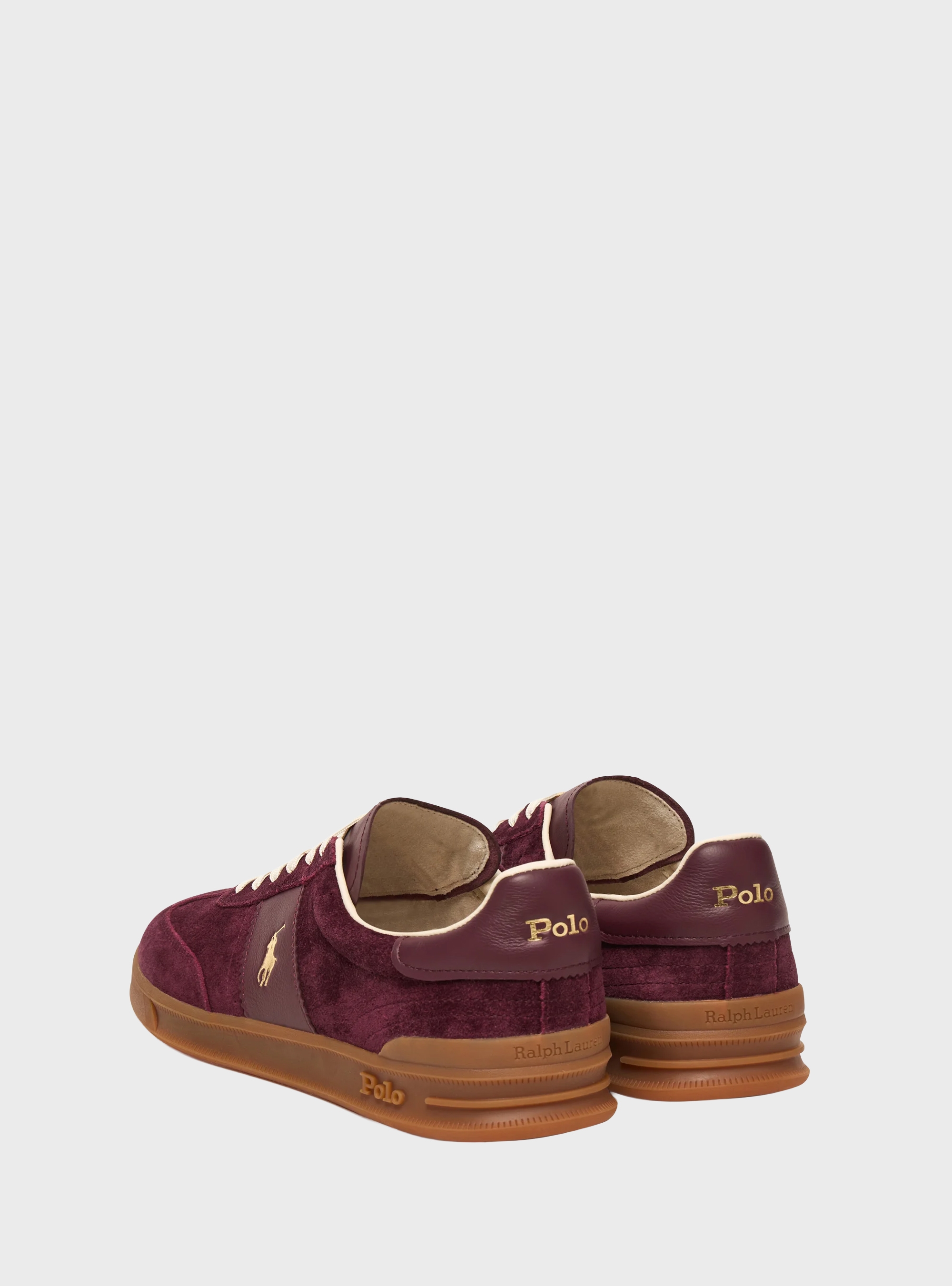 Polo Ralph Lauren Heritage Aera Suede Trainers - Bordeaux