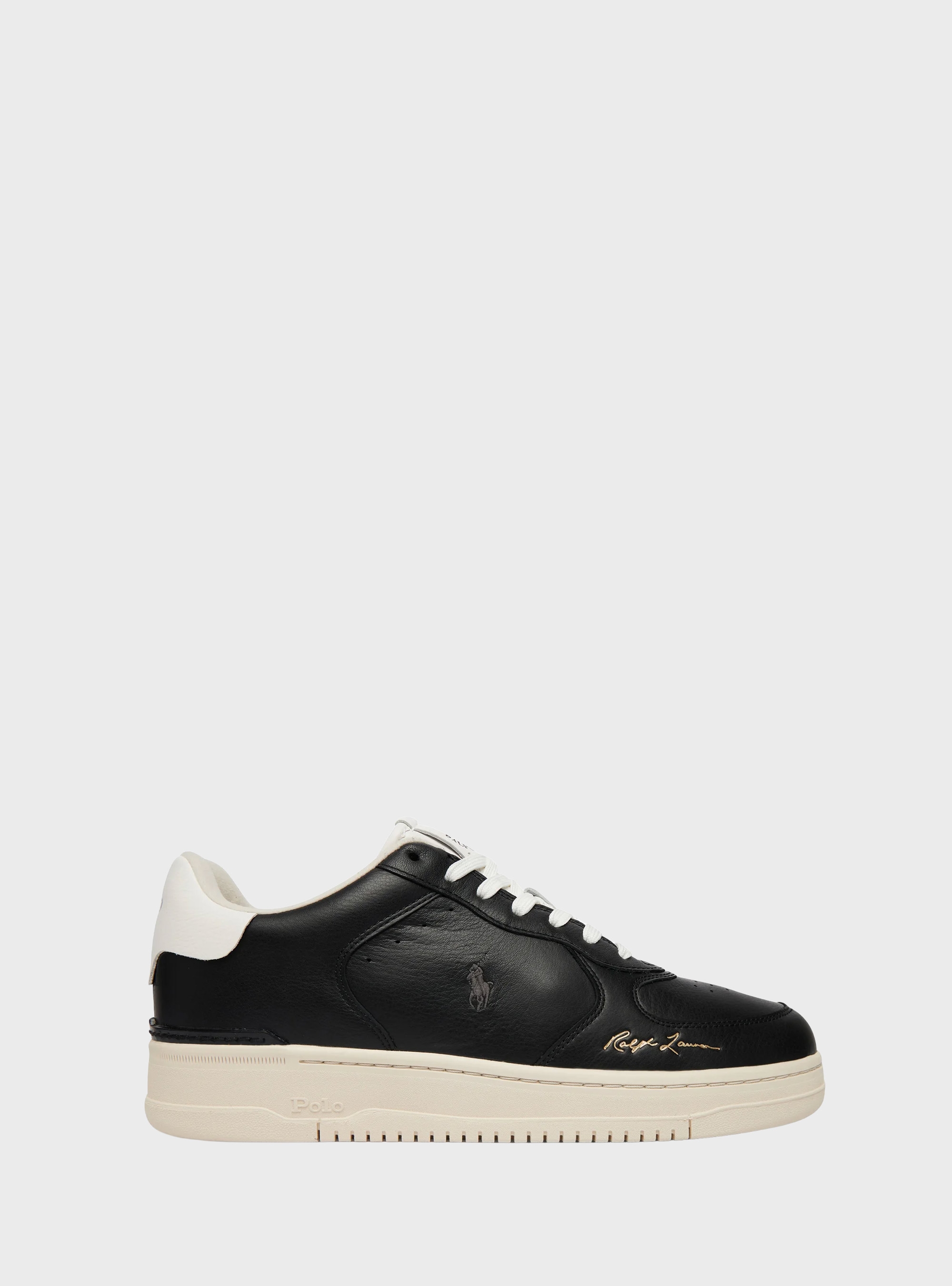Polo Ralph Lauren Masters Court Leather Trainers - Black