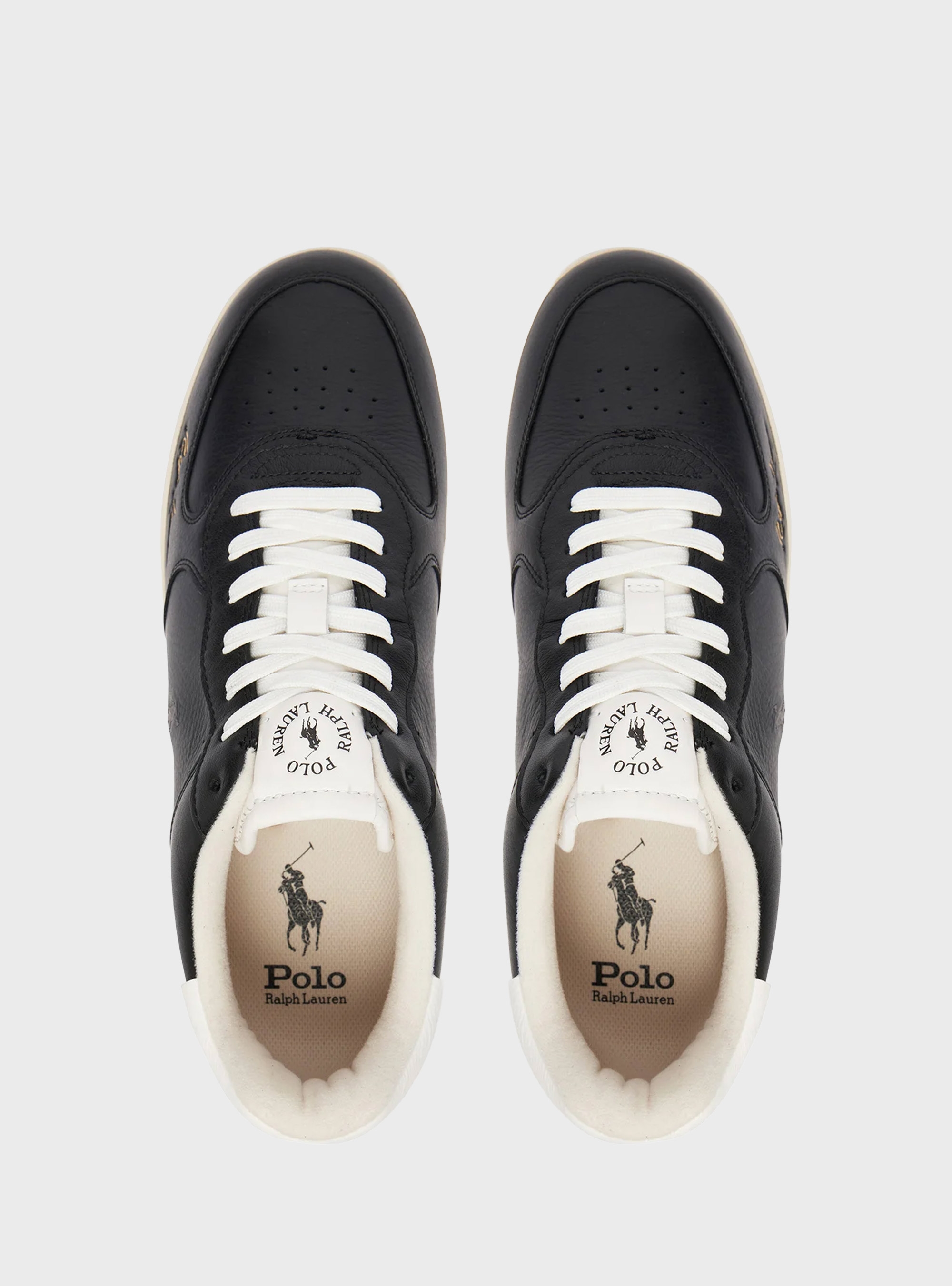 Polo Ralph Lauren Masters Court Leather Trainers - Black