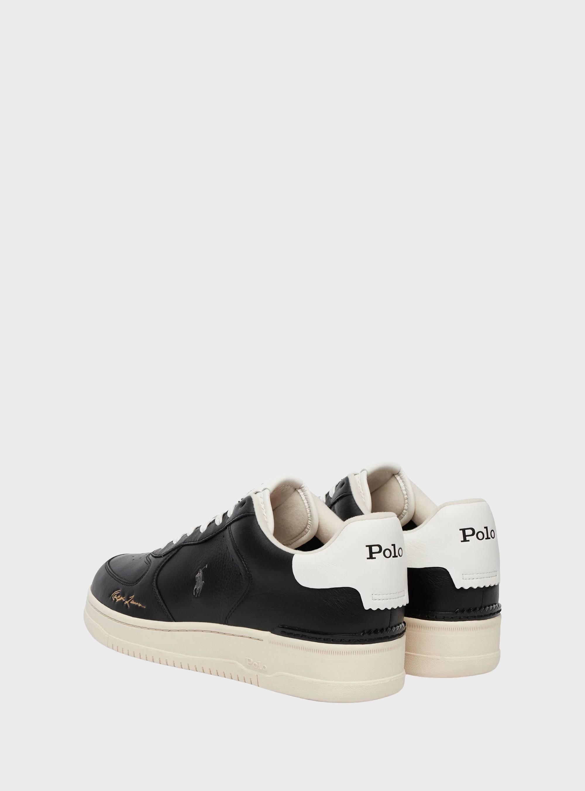 Polo Ralph Lauren Masters Court Leather Trainers - Black