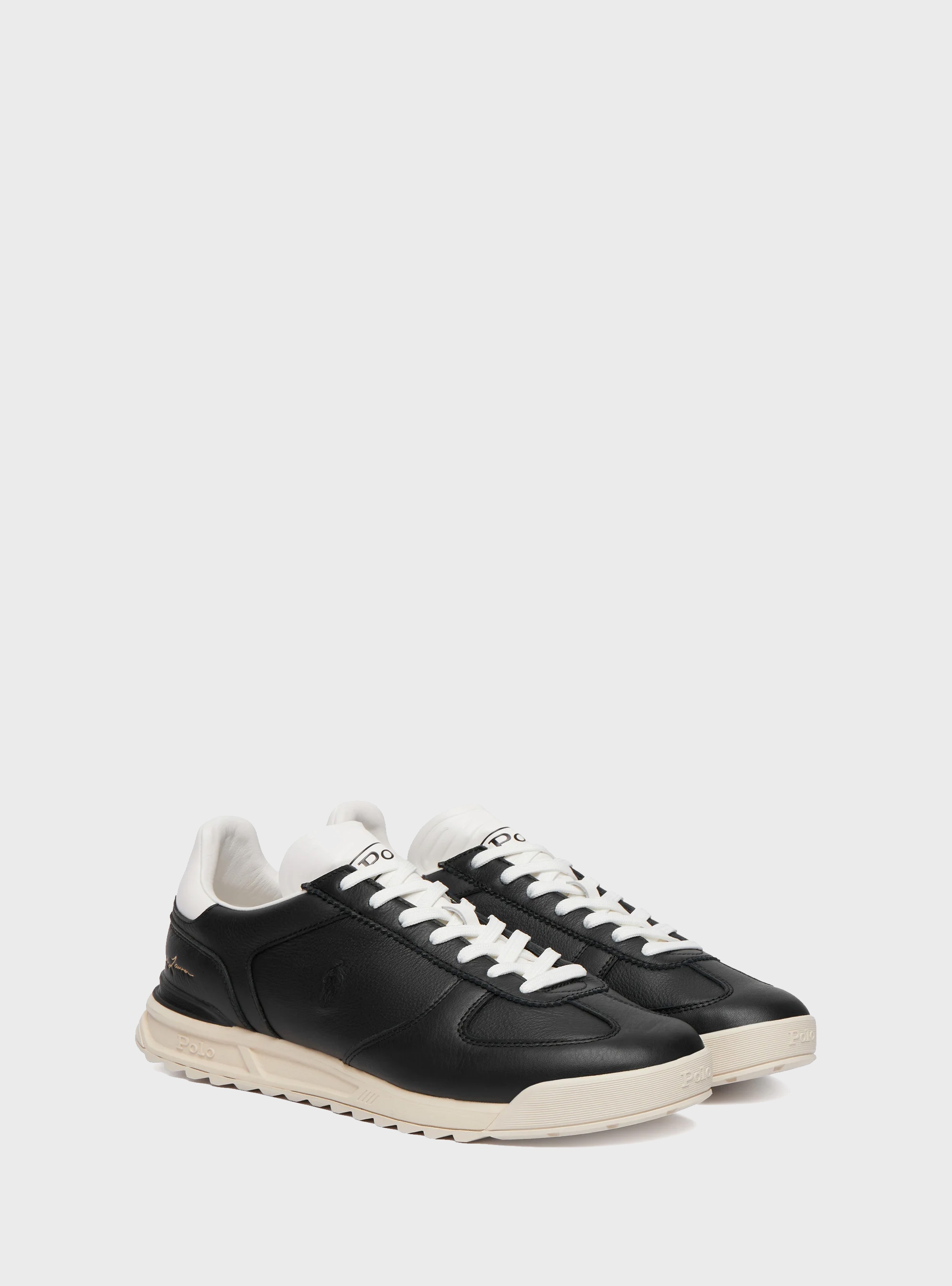 Polo Ralph Lauren Varick Leather Trainers - Black