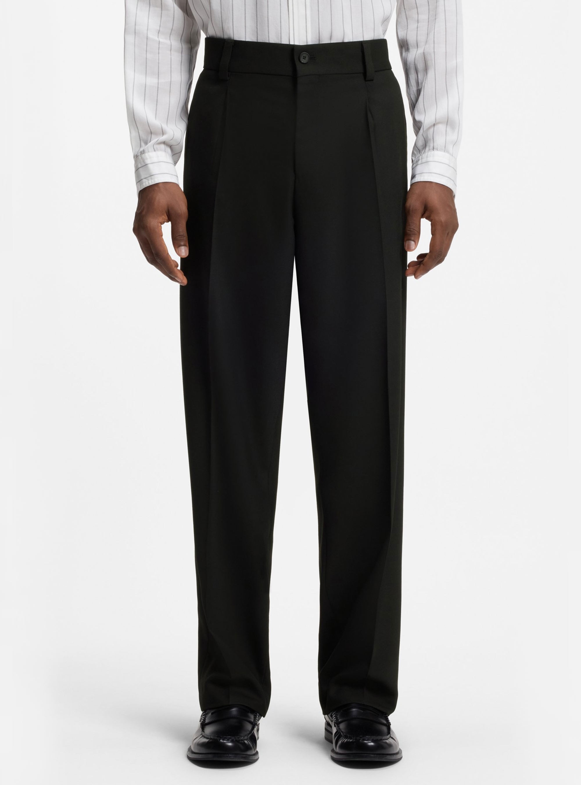 HUGO Two-Piece Modern-Fit Suit In Stretch Twill Karlo-Flips251X - Black