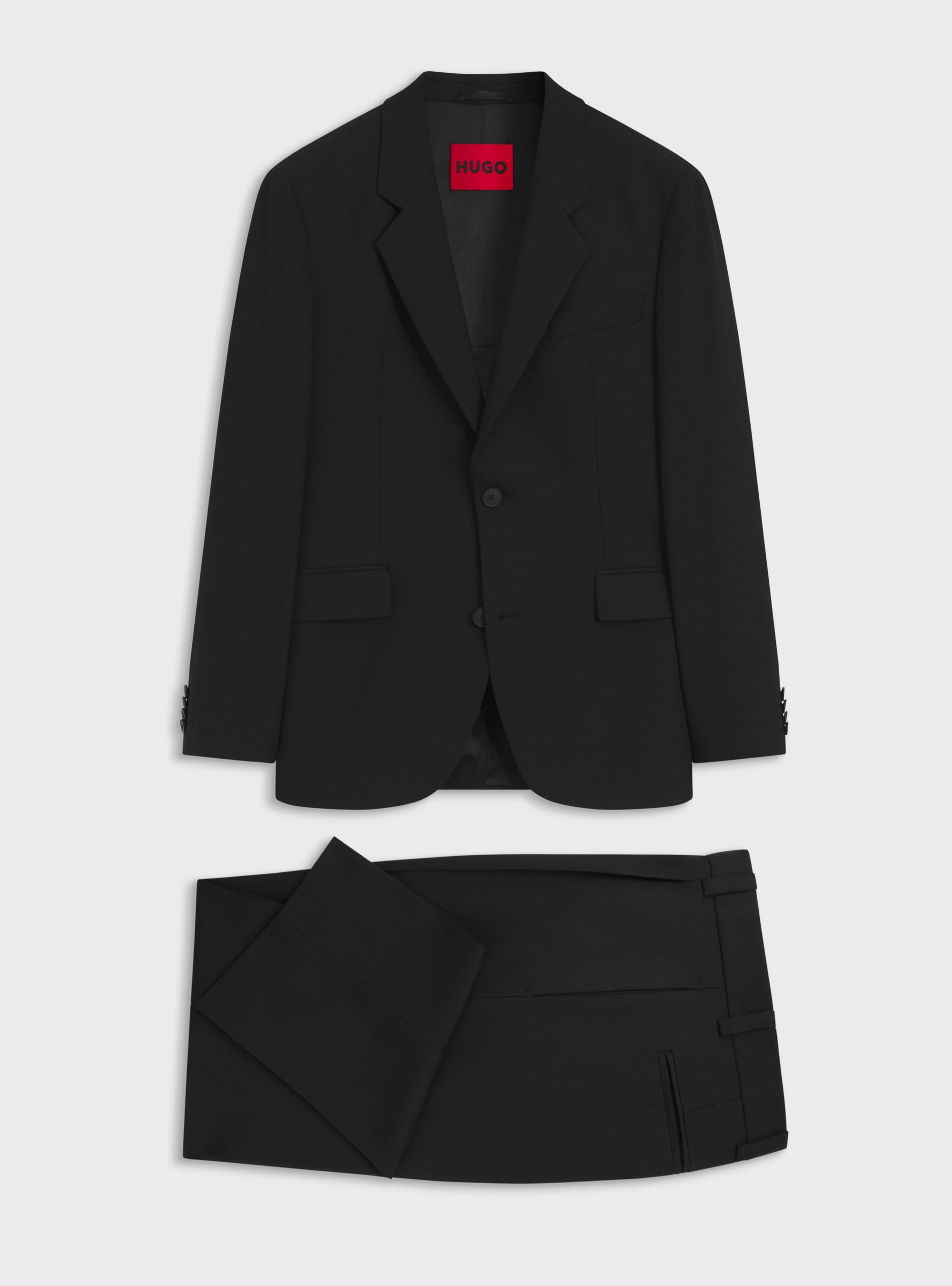 HUGO Two-Piece Modern-Fit Suit In Stretch Twill Karlo-Flips251X - Black