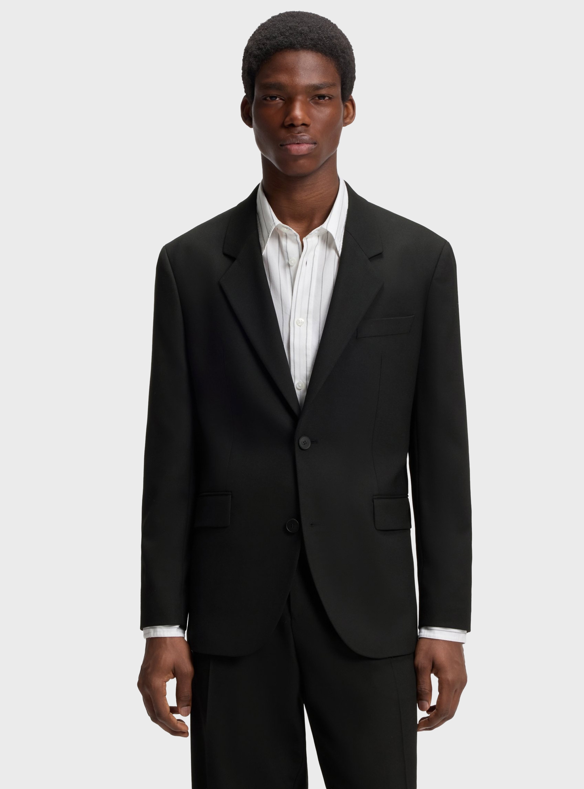 HUGO Two-Piece Modern-Fit Suit In Stretch Twill Karlo-Flips251X - Black