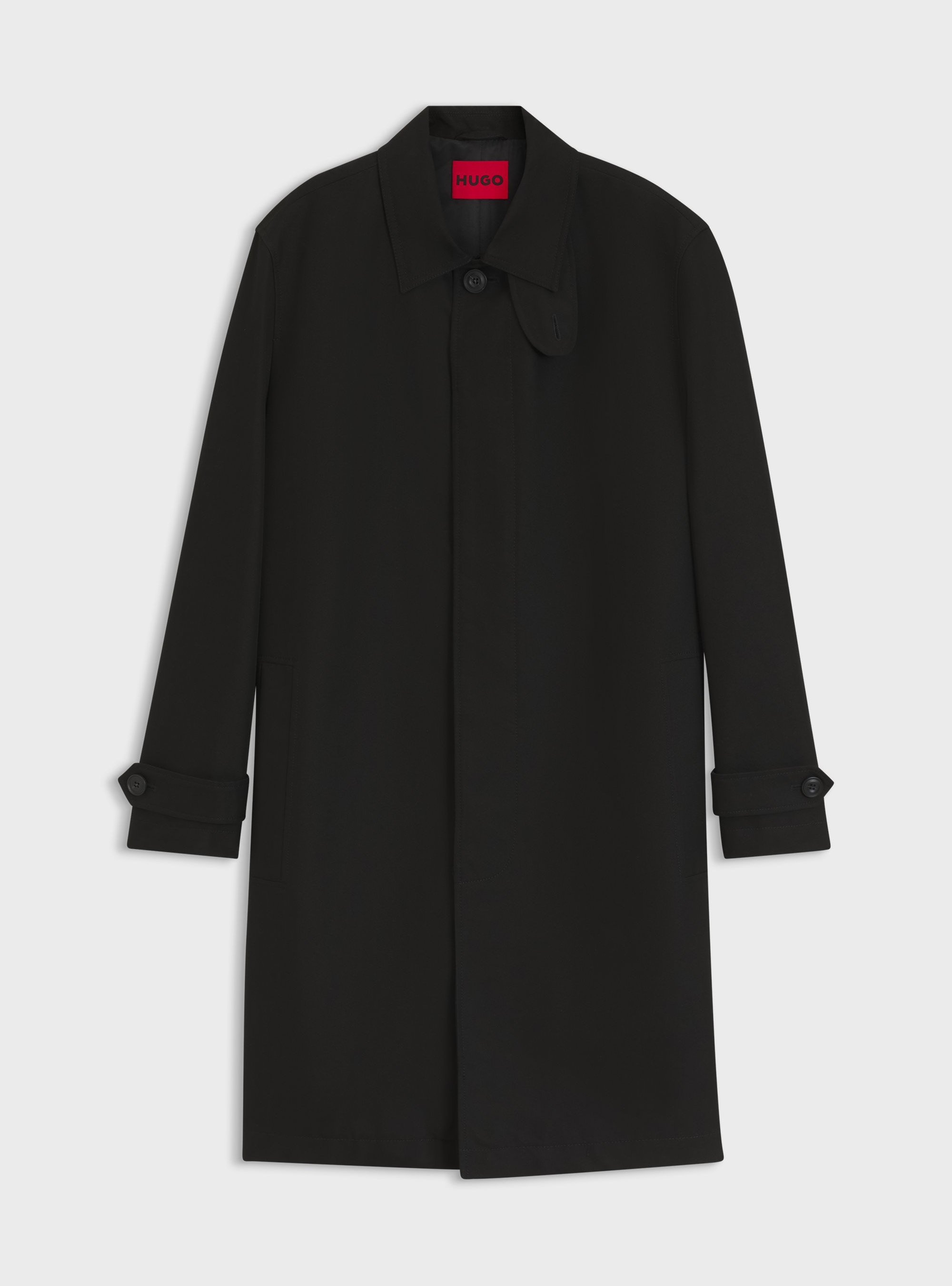 HUGO Water-Repellent Coat In Cotton-Blend Twill  Maver2631 - Black
