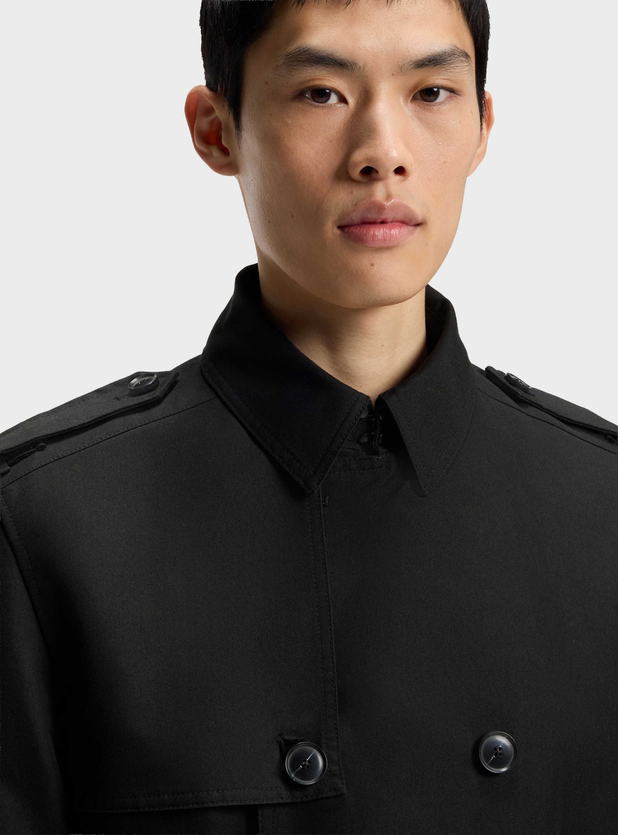 HUGO Water-Repellent Trench Coat In Cotton-Blend Twill  Maluks2631 - Black