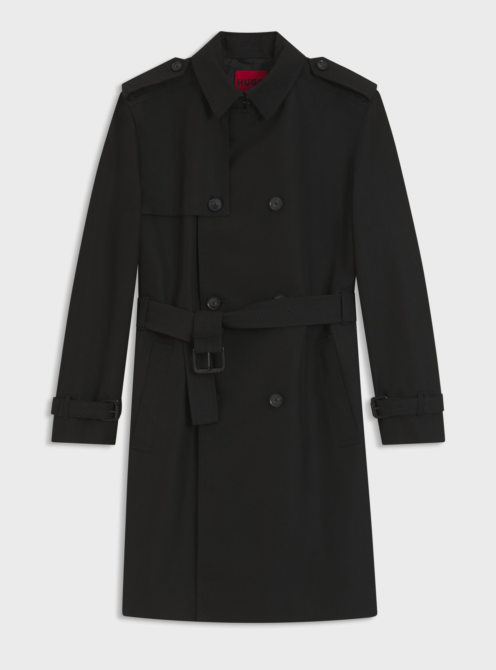 HUGO Water-Repellent Trench Coat In Cotton-Blend Twill  Maluks2631 - Black