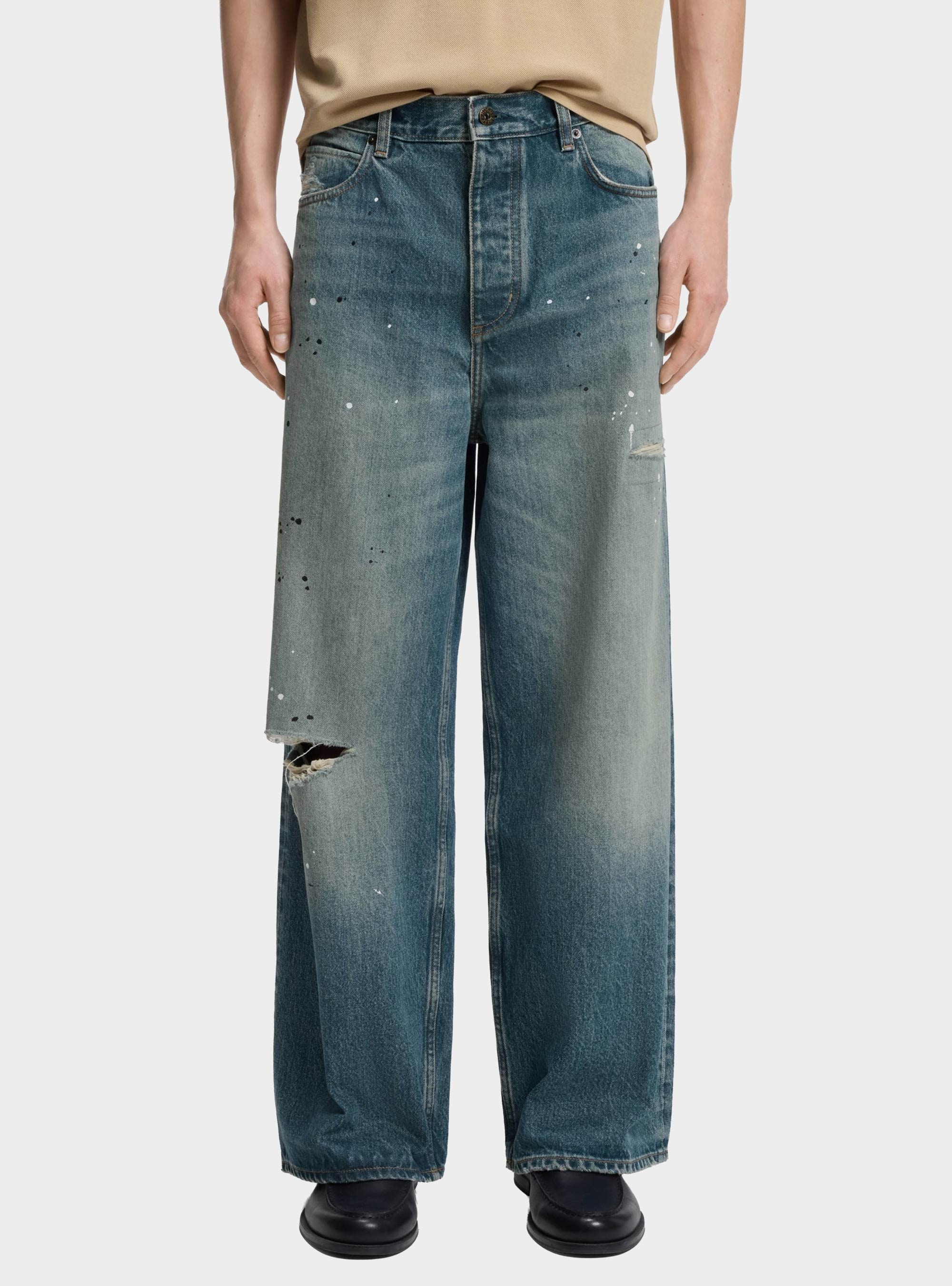 HUGO Loose-Fit Jeans In Heavyweight Cotton Denim Mason - Medium Aged Denim