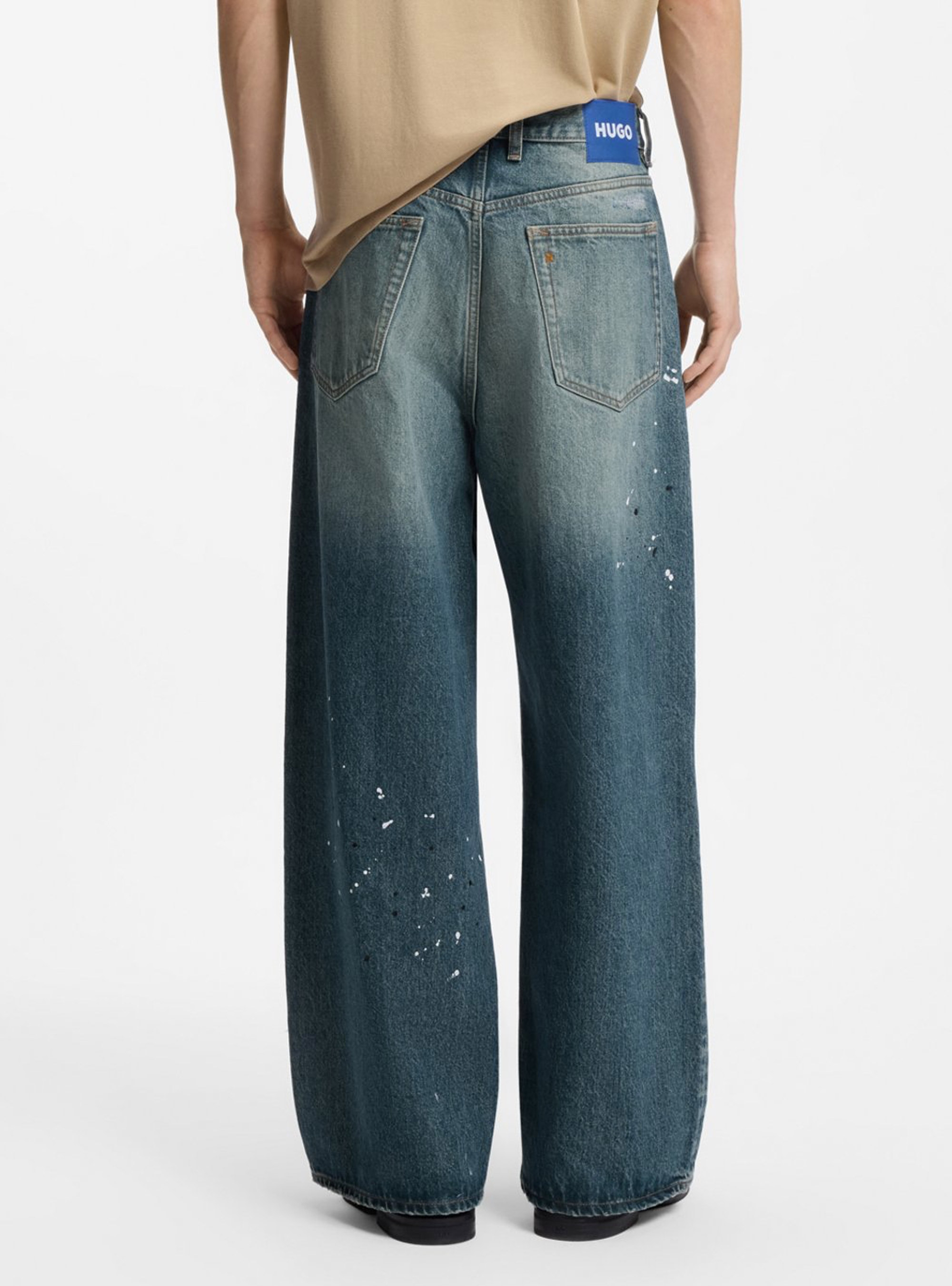 HUGO Loose-Fit Jeans In Heavyweight Cotton Denim Mason - Medium Aged Denim