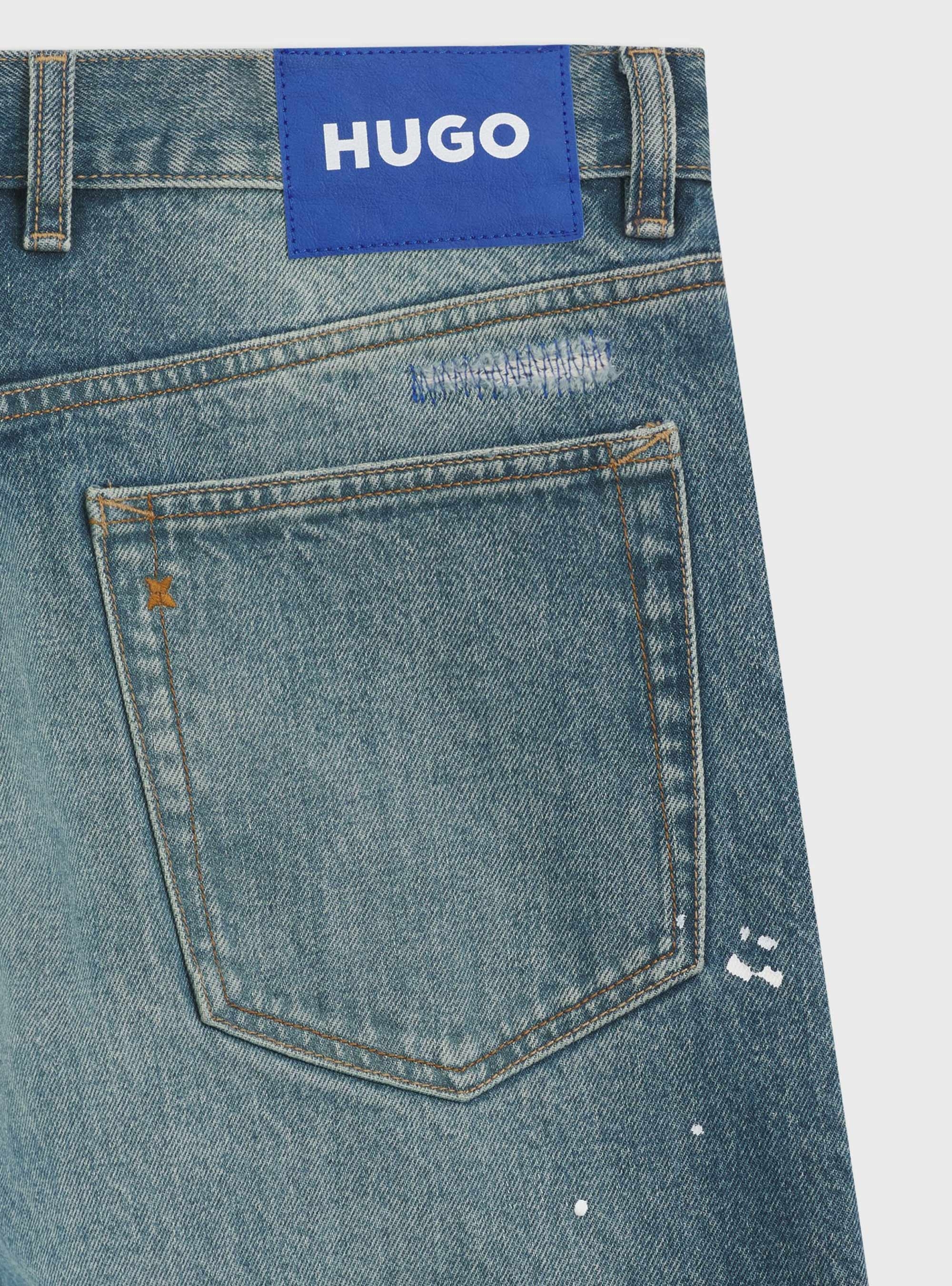HUGO Loose-Fit Jeans In Heavyweight Cotton Denim Mason - Medium Aged Denim