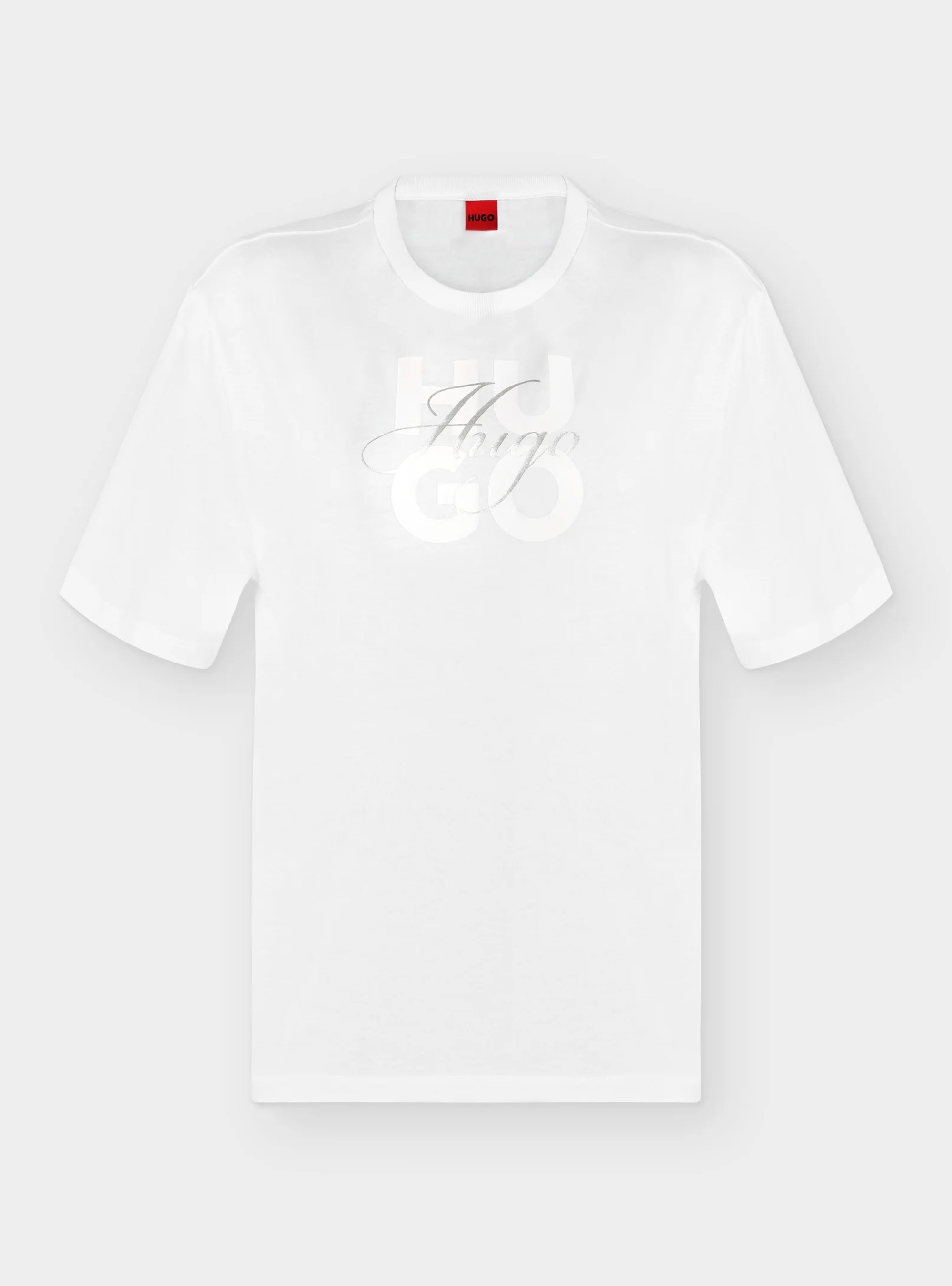 HUGO Cotton-Jersey T-Shirt With Logo Print  Dashire_5 - White