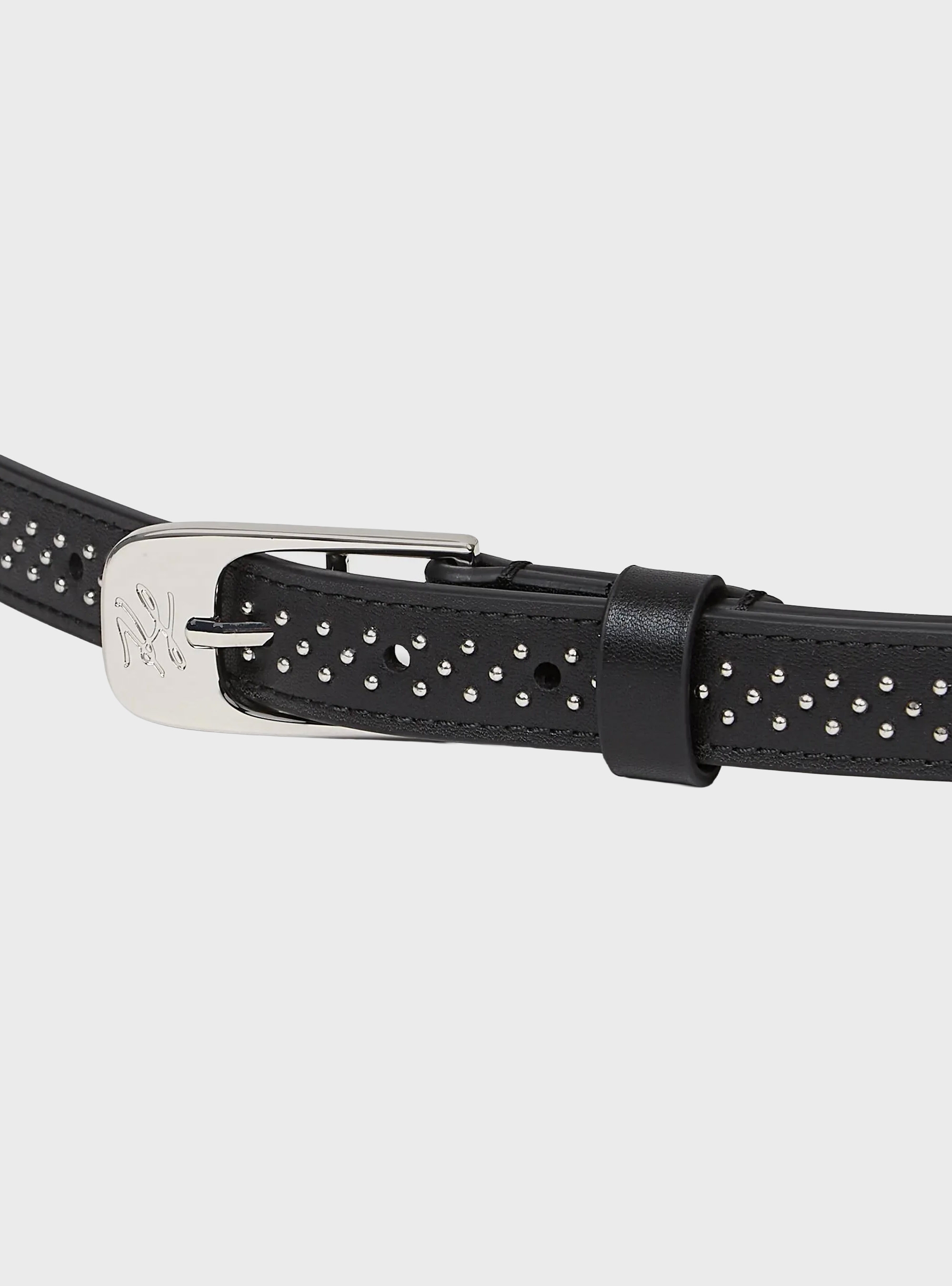 Karl Lagerfeld K/Autograph Studs Leather Belt - Black