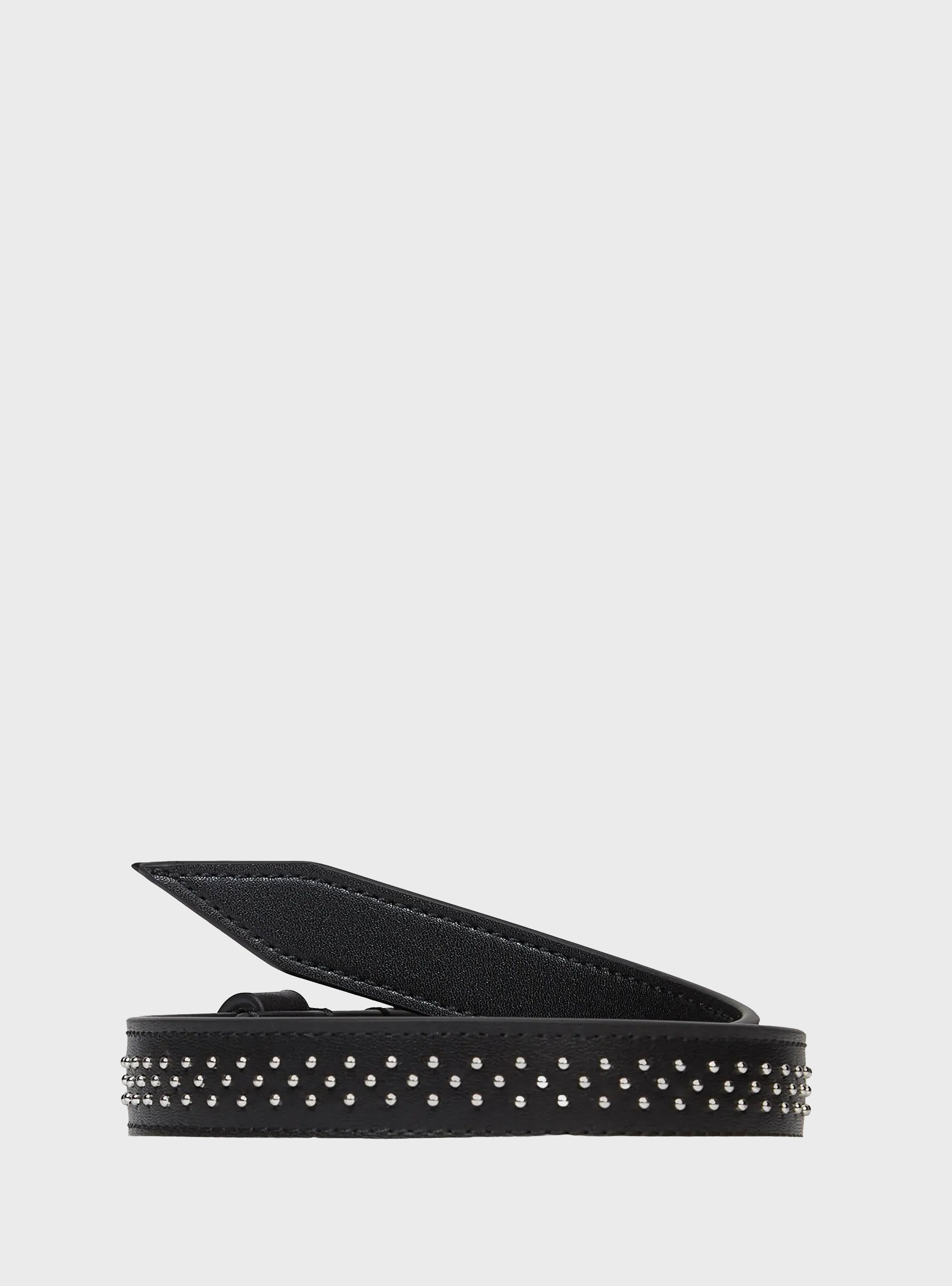 Karl Lagerfeld K/Autograph Studs Leather Belt - Black