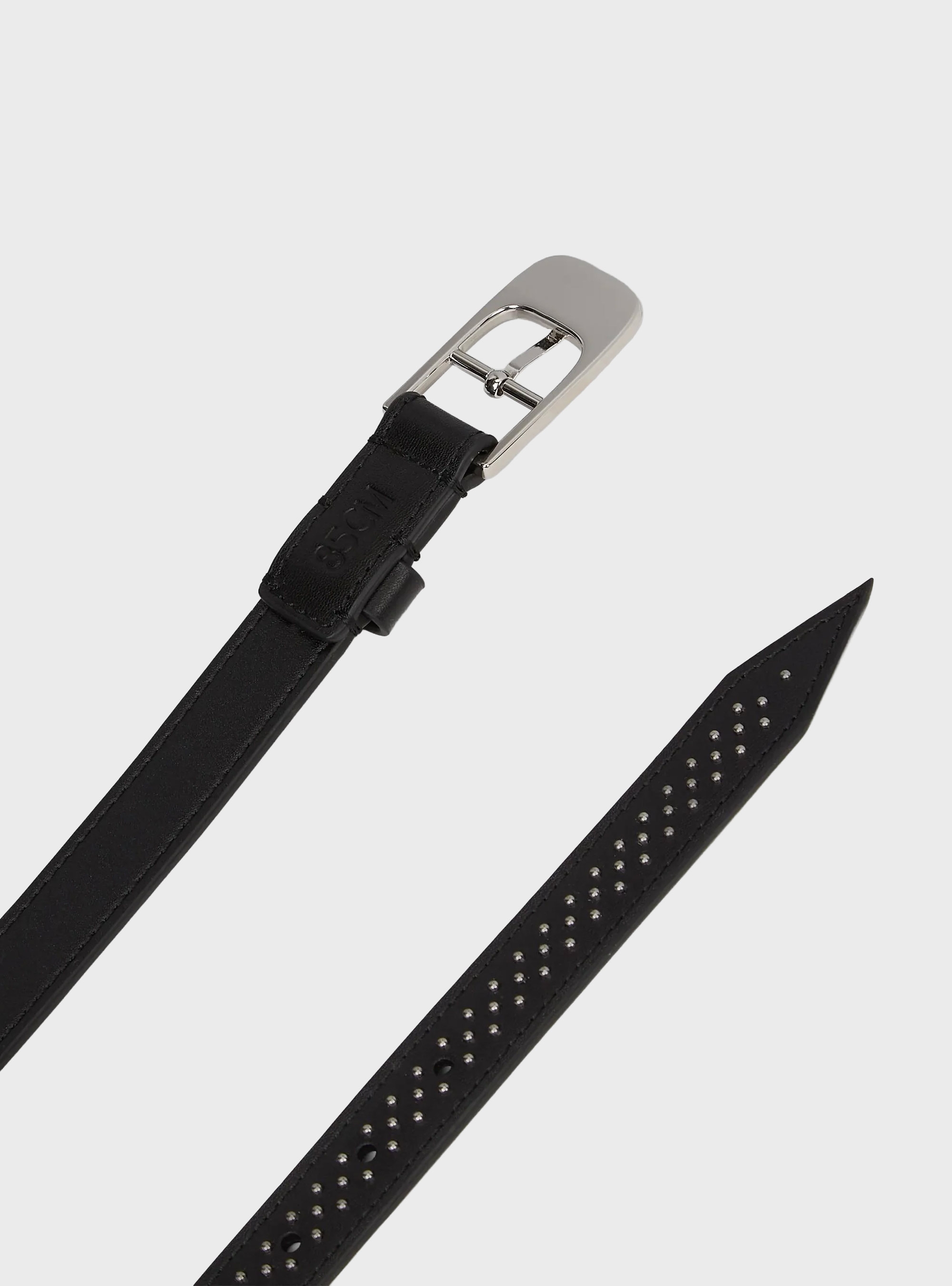 Karl Lagerfeld K/Autograph Studs Leather Belt - Black