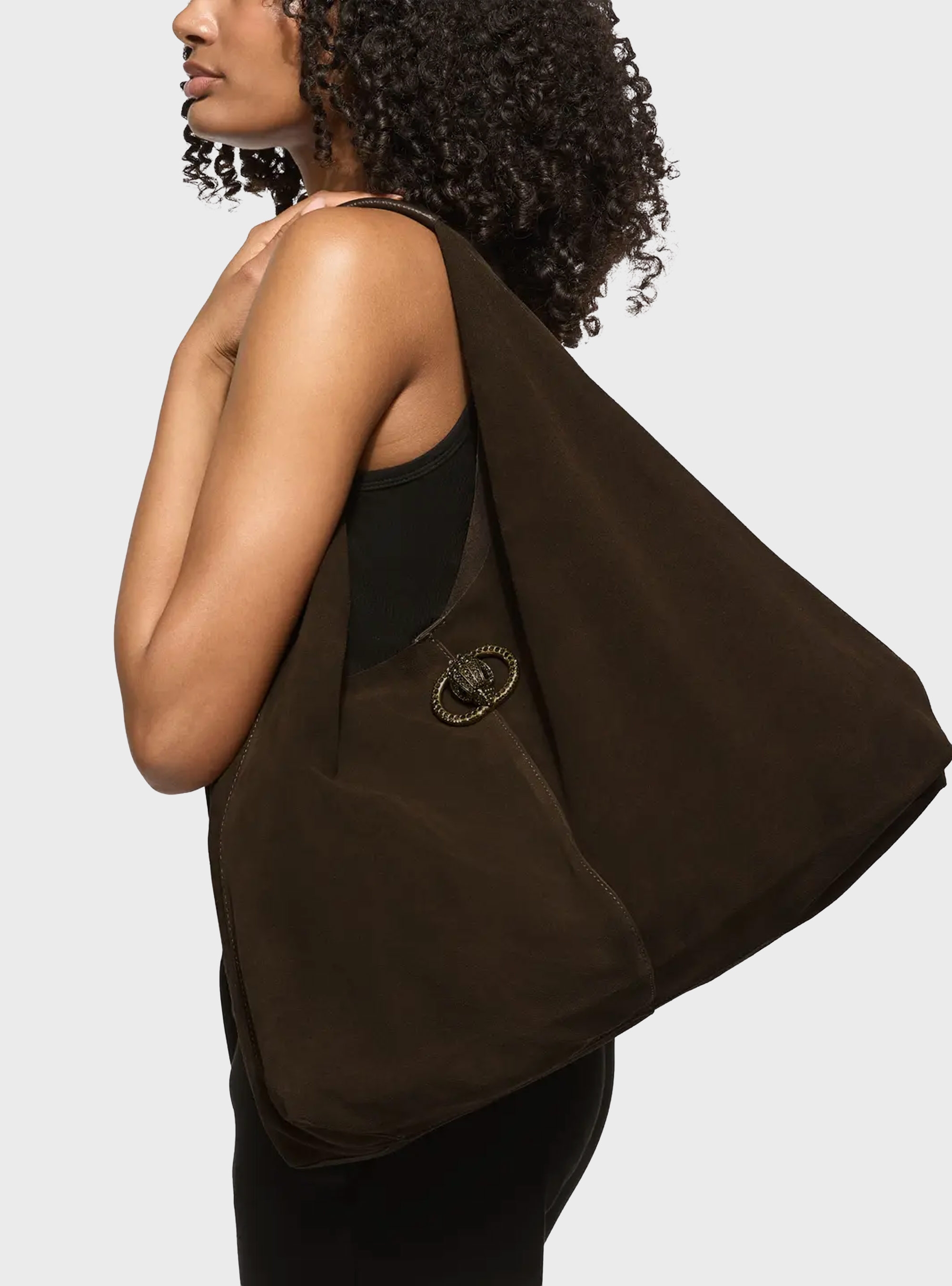 Kurt Geiger Large Chelsea Slouch Hobo Bag - Dark Brown