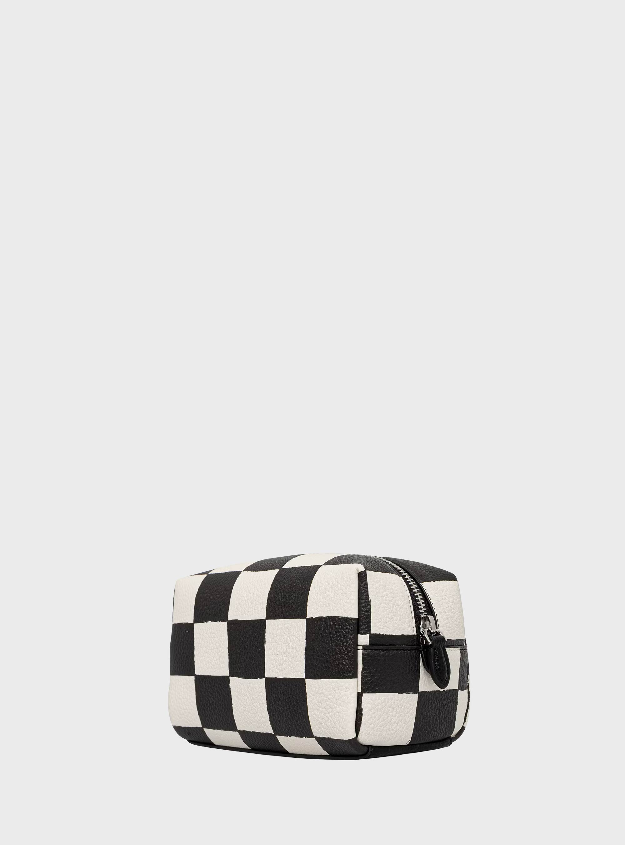 Karl Lagerfeld Rue St-Guillaume Checked Vanity Case - Black & White