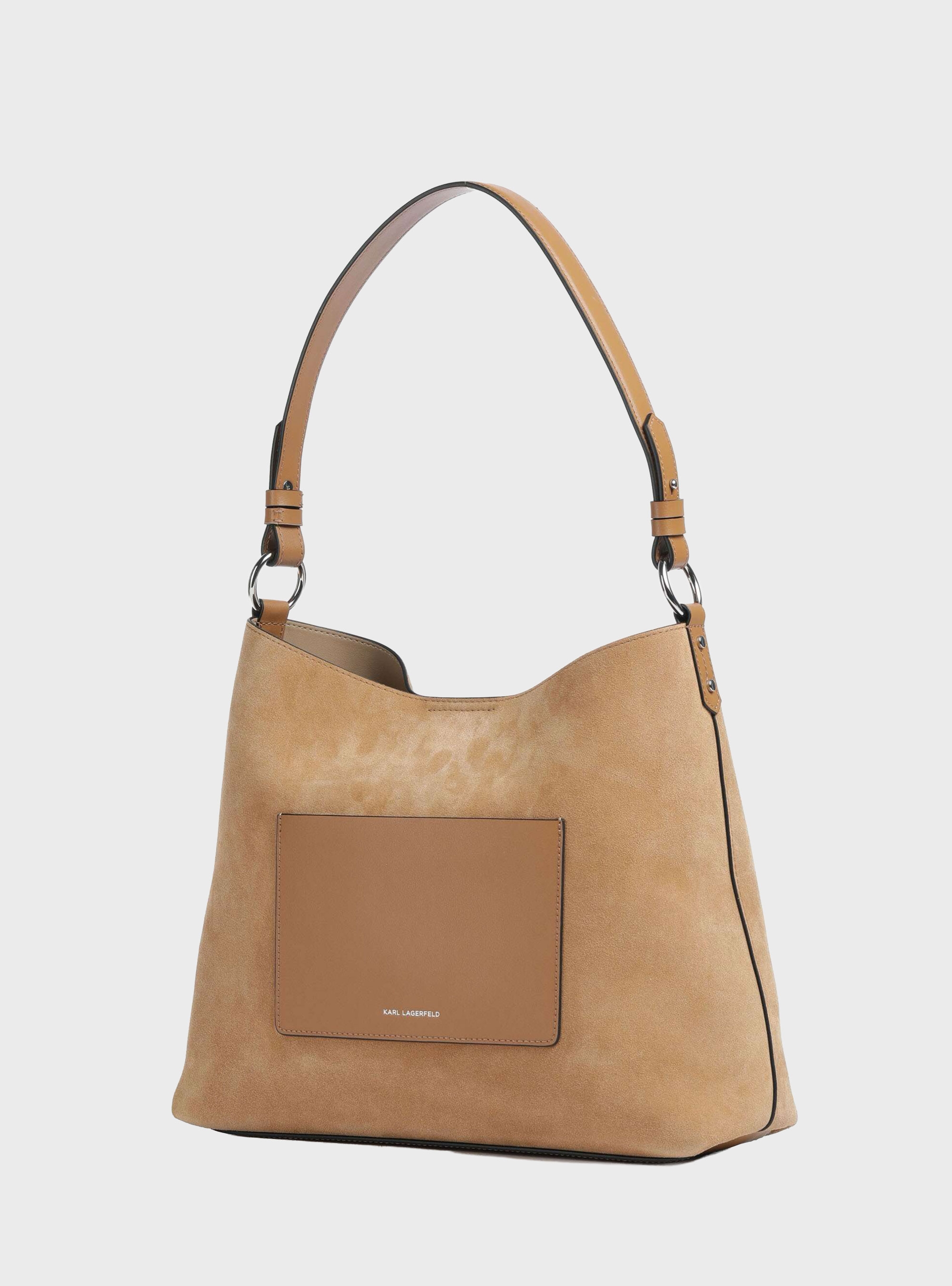 Karl Lagerfeld K/Daily Hobo Suede Bag - Camel