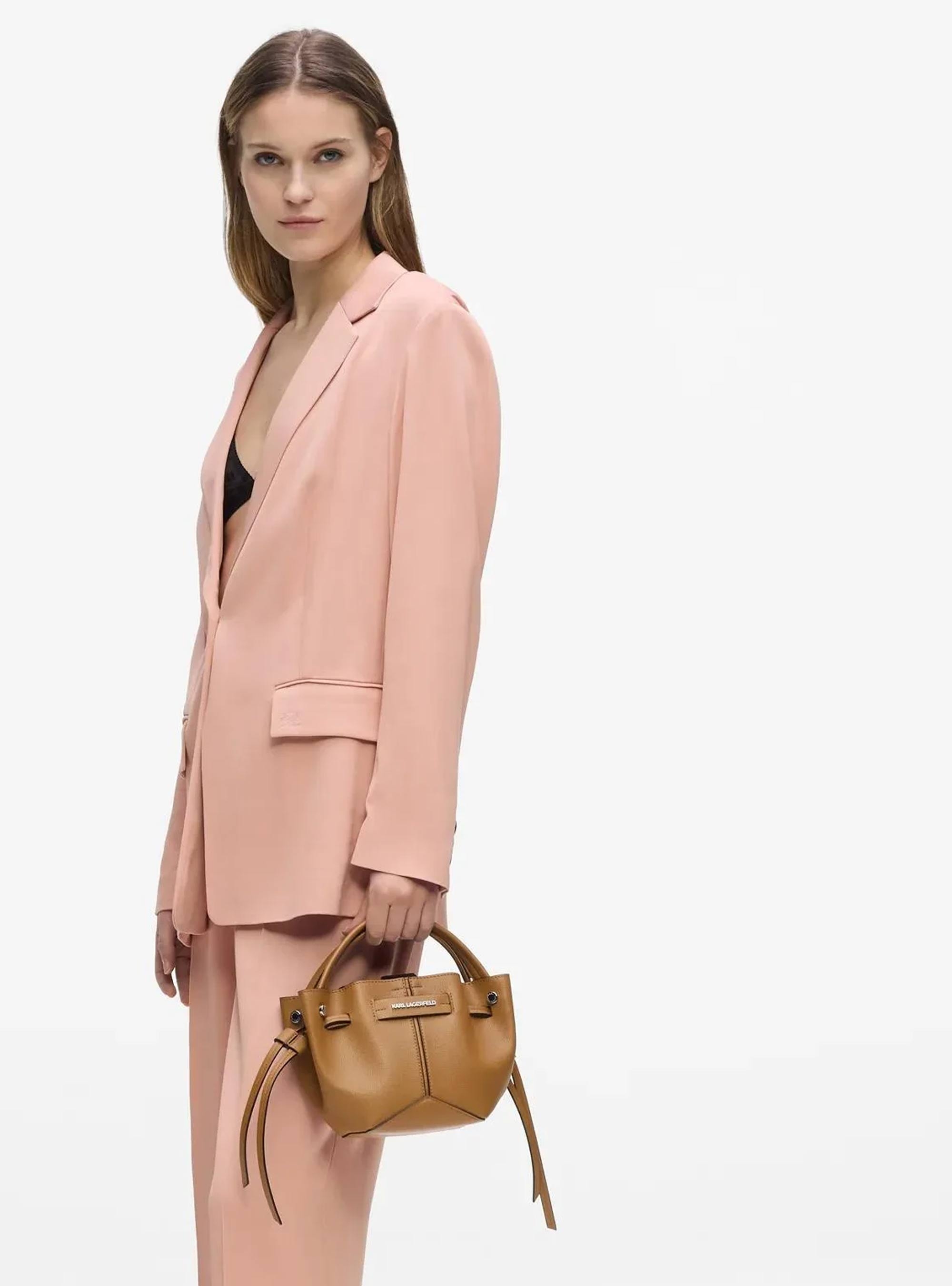 Karl Lagerfeld K/Pierced Mini Bucket Bag - Camel
