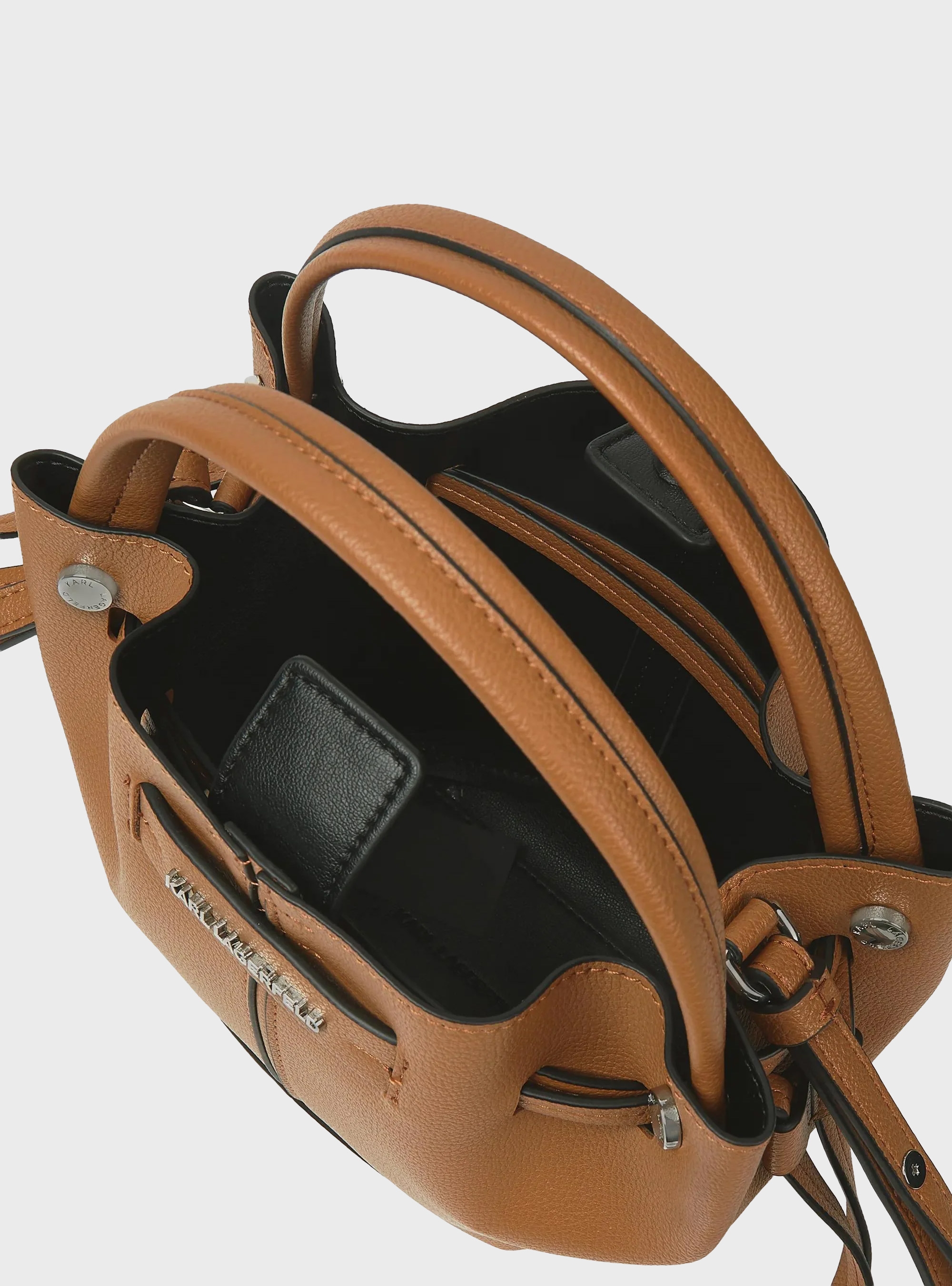 Karl Lagerfeld K/Pierced Mini Bucket Bag - Camel