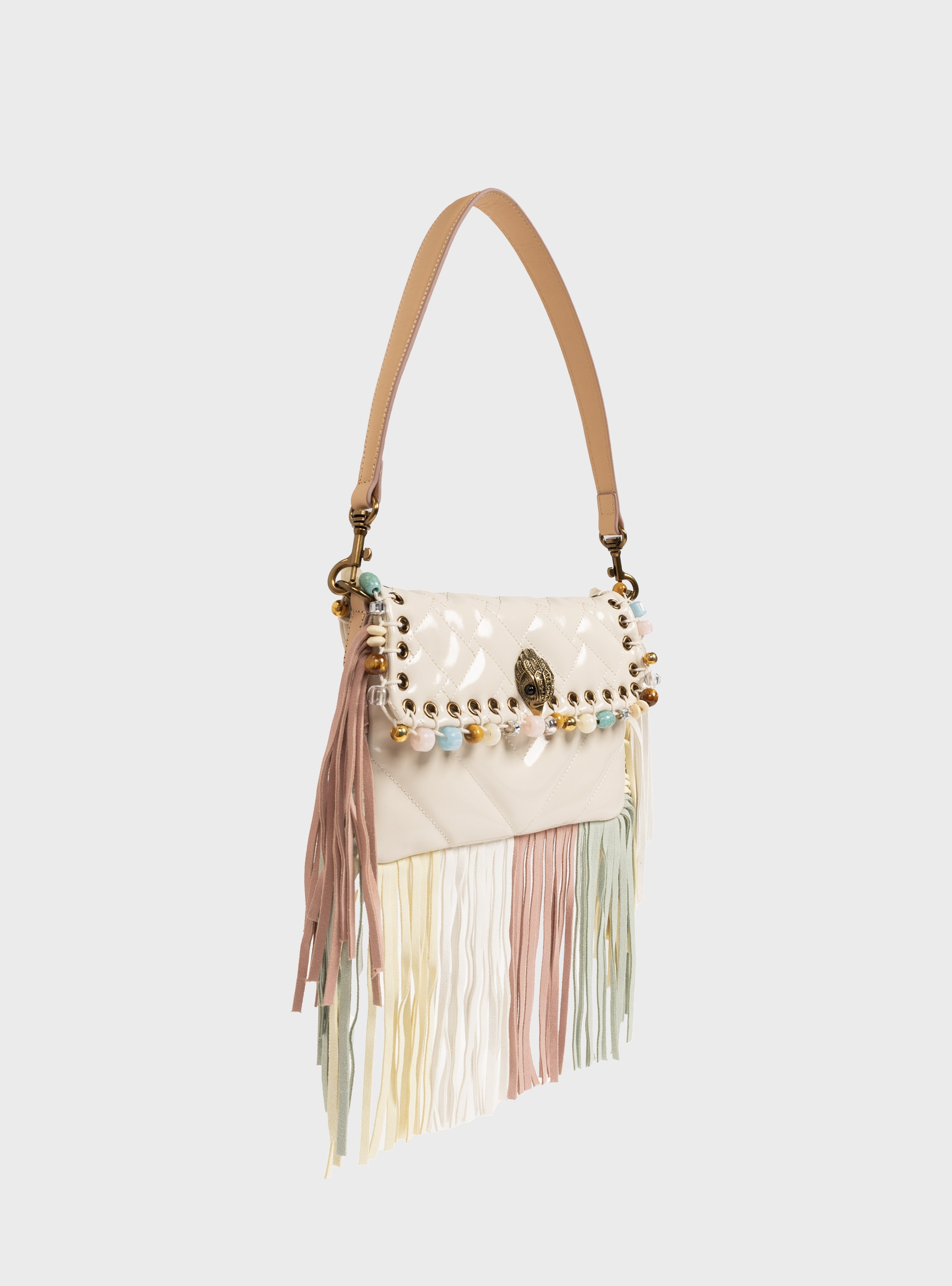 Kurt Geiger Small Oxford Fringe Shoulder Bag - Cream