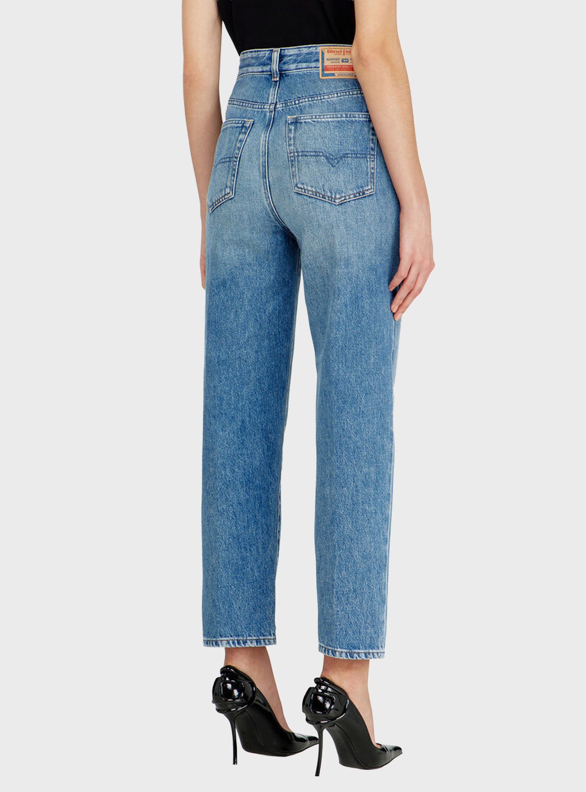 Diesel Regular Jeans High Waist 1981 D-Went - Medium Aged Denim