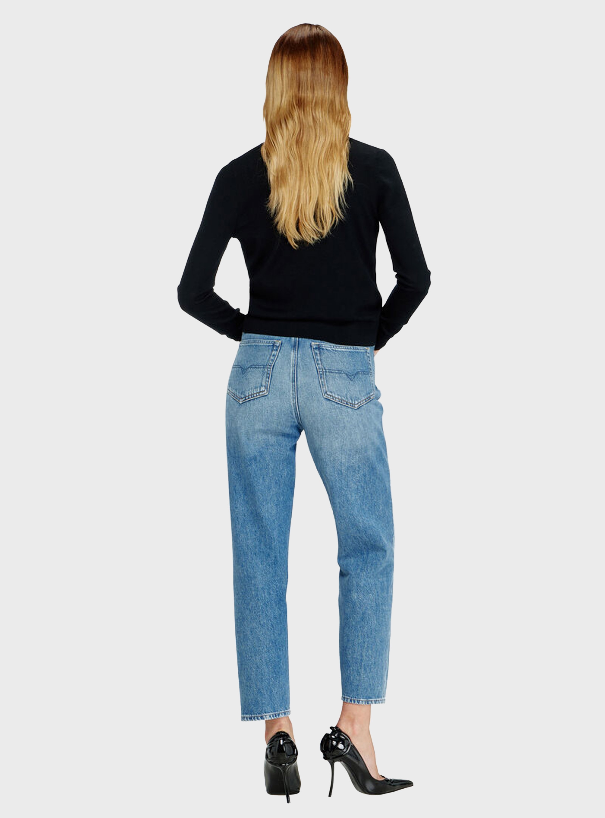 Diesel Regular Jeans High Waist 1981 D-Went - Medium Aged Denim