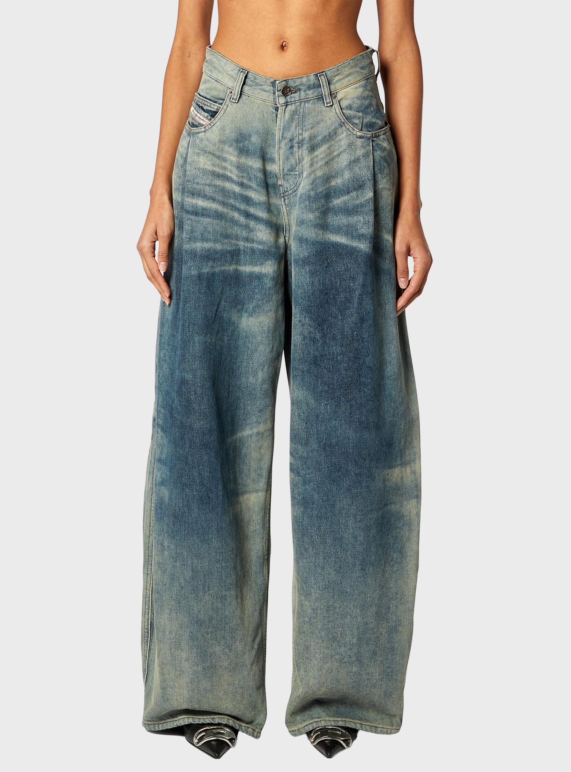 Diesel Relaxed Jeans High Waist 1987 D-Khelz - Dirty Denim
