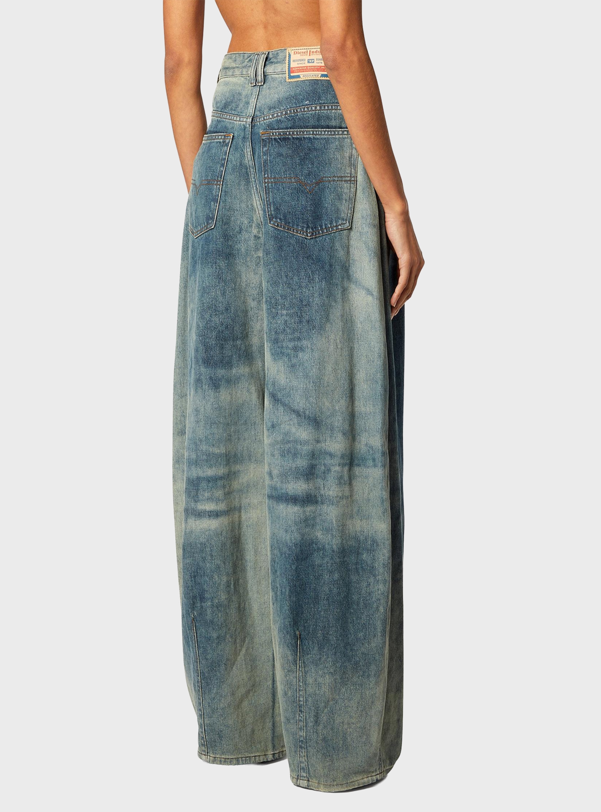 Diesel Relaxed Jeans High Waist 1987 D-Khelz - Dirty Denim